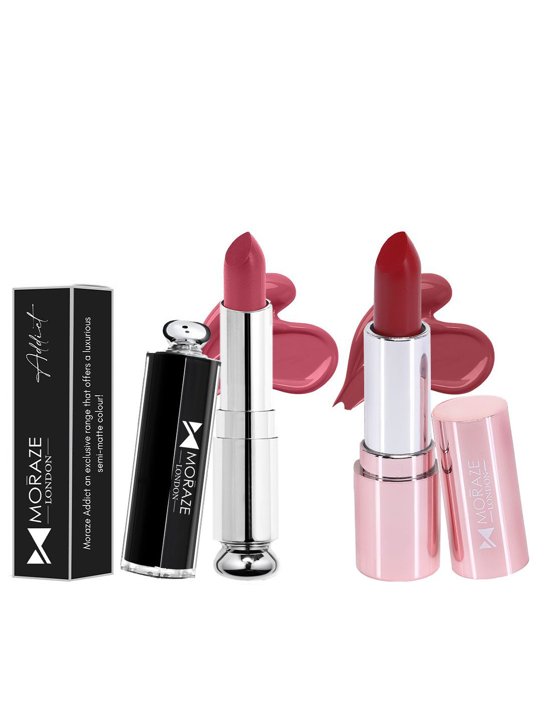 

Moraze London Set Of 2 Long-Lasting Matte Lipsticks - Love Waves & Last chance, Pink