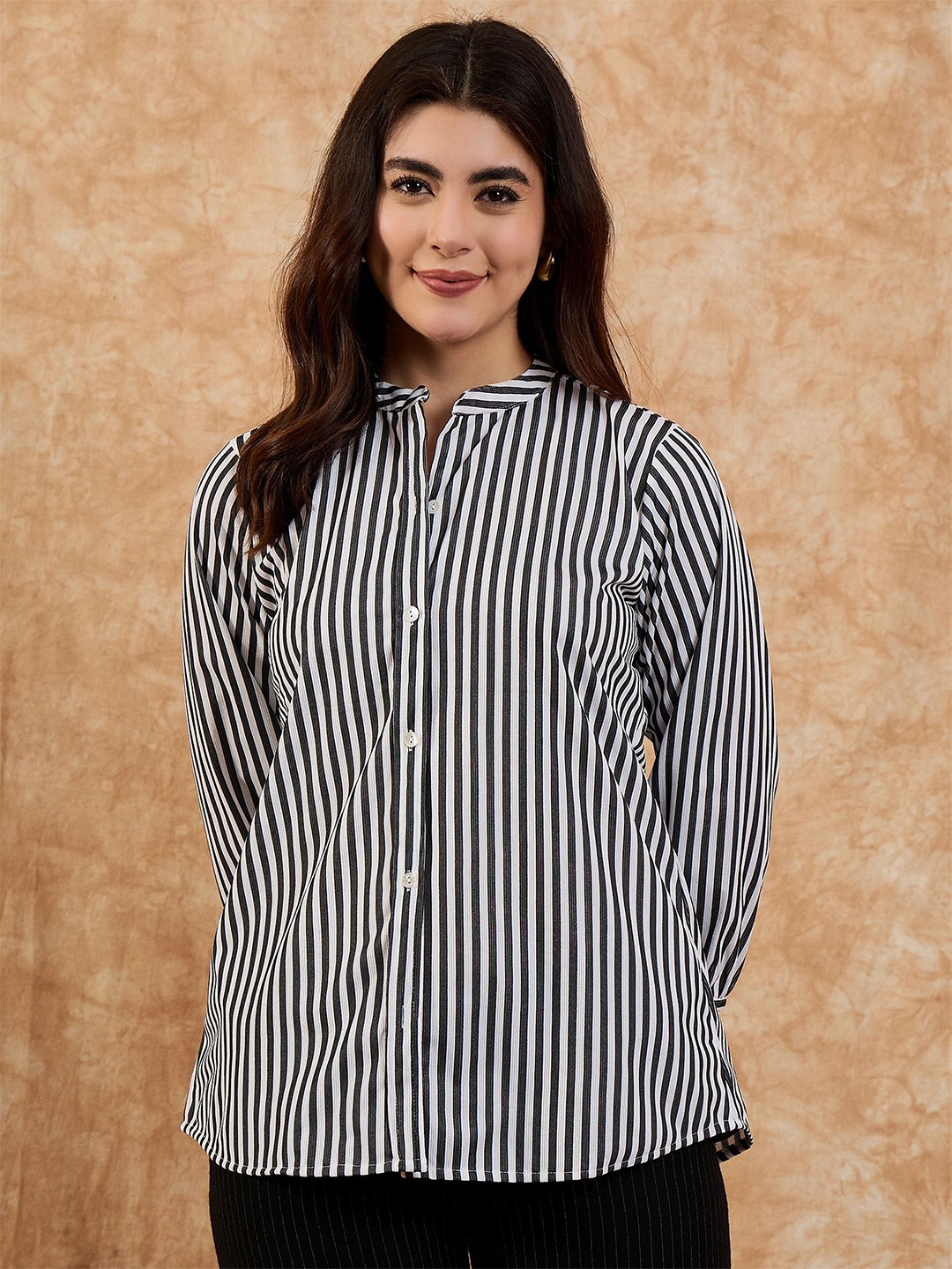 

Anouk Women Striped Regular Fit Casual Shirt, White