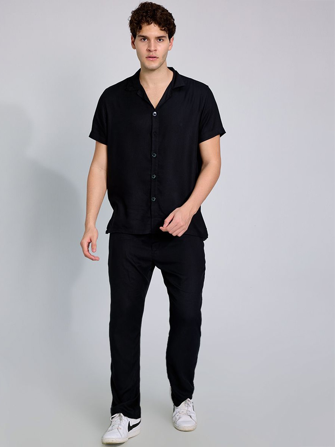 

PURPLEMANGO THE FRUIT OF FASHION Shirt Collar Shirt & Trousers Co-Ords, Black