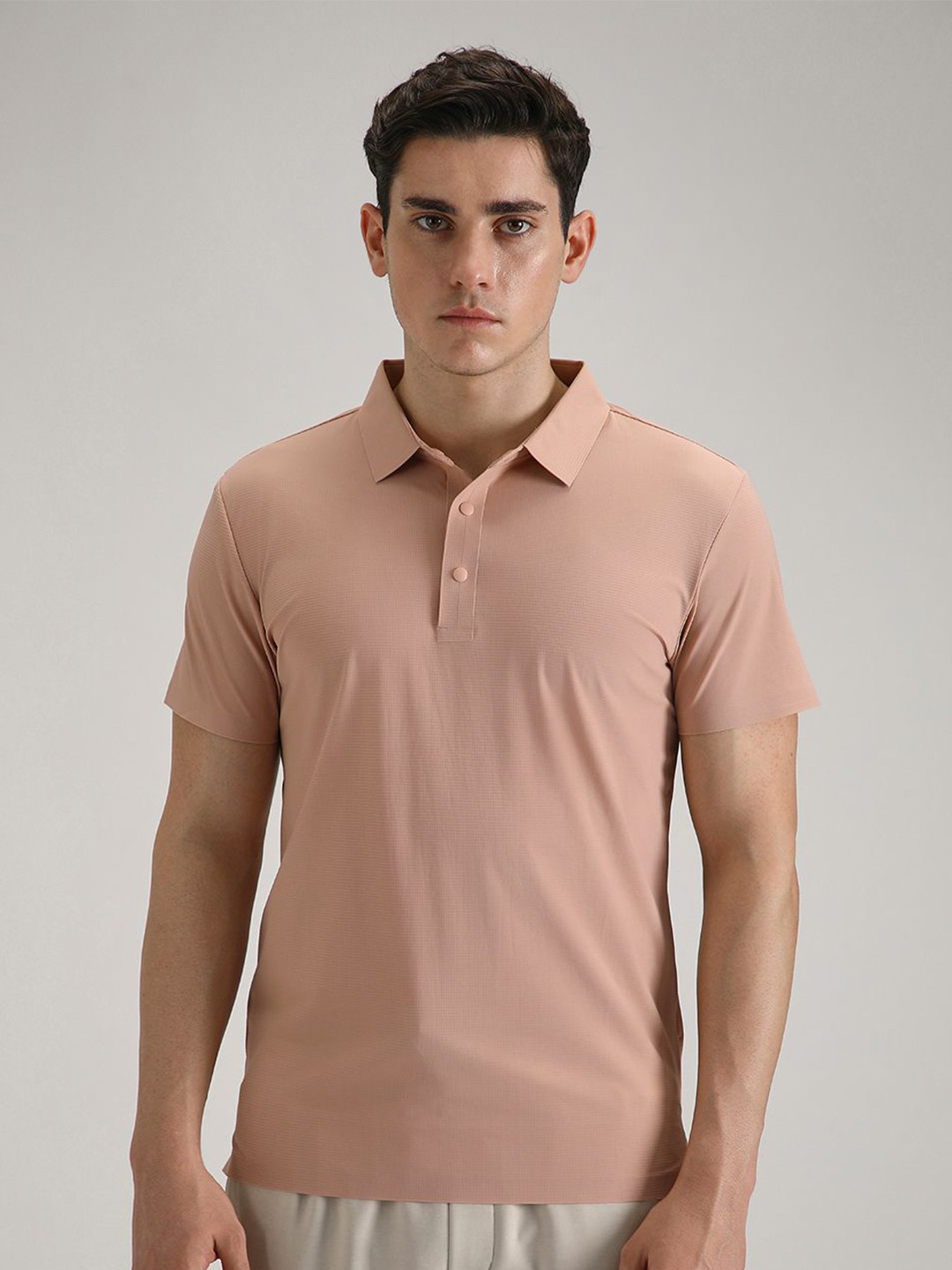 

Banana Club Men Polo Collar Slim Fit T-shirt, Peach