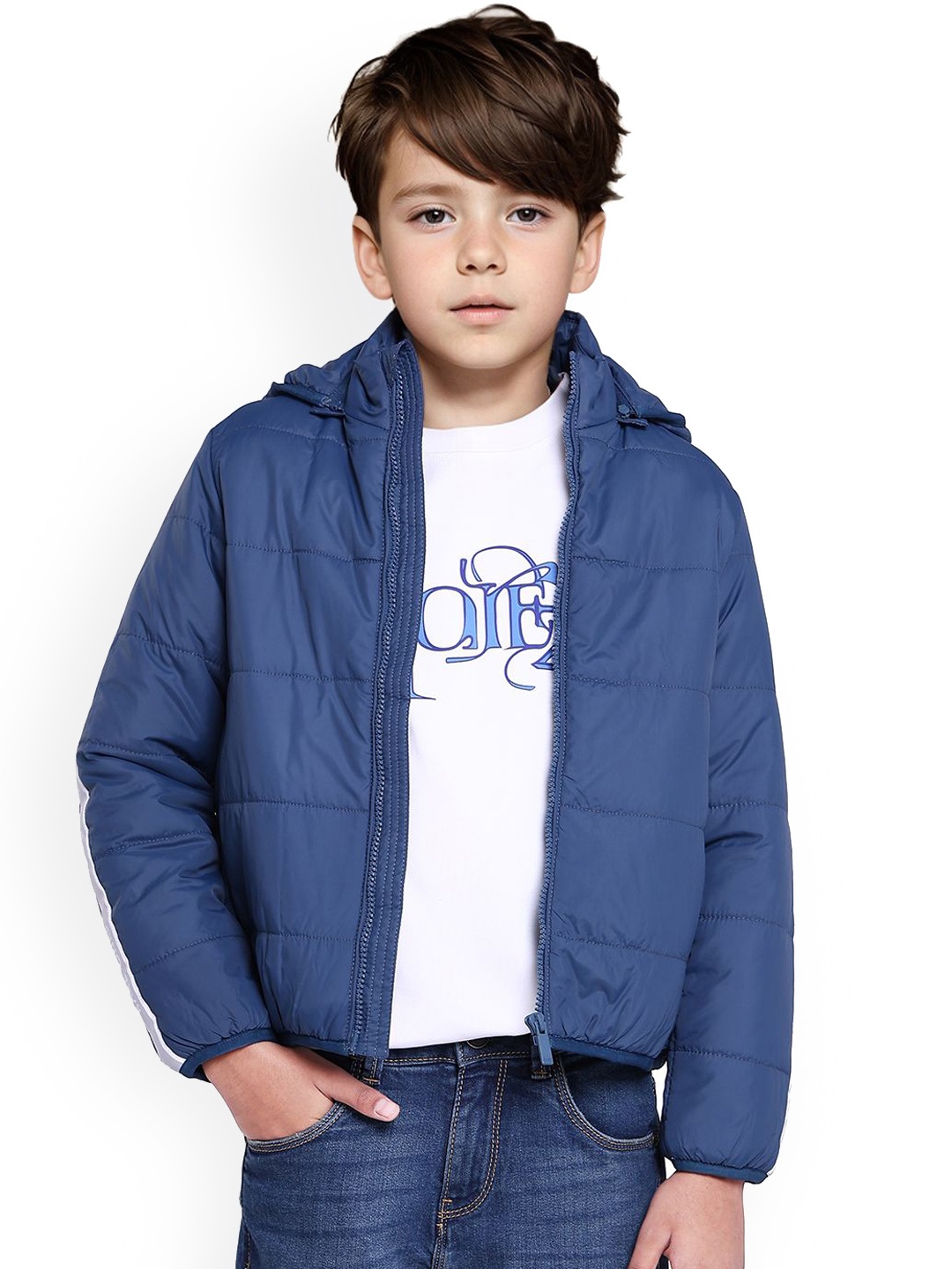 

Rare Ones Boys Solid Zipper Jacket, Blue