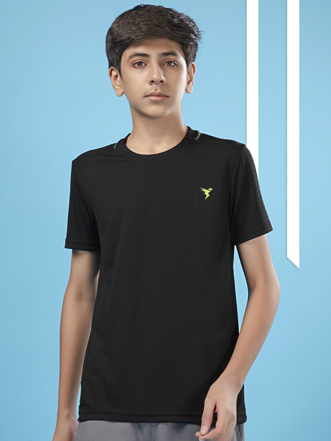 

Technosport Boys UPF50 Slim Fit T-shirt, Black