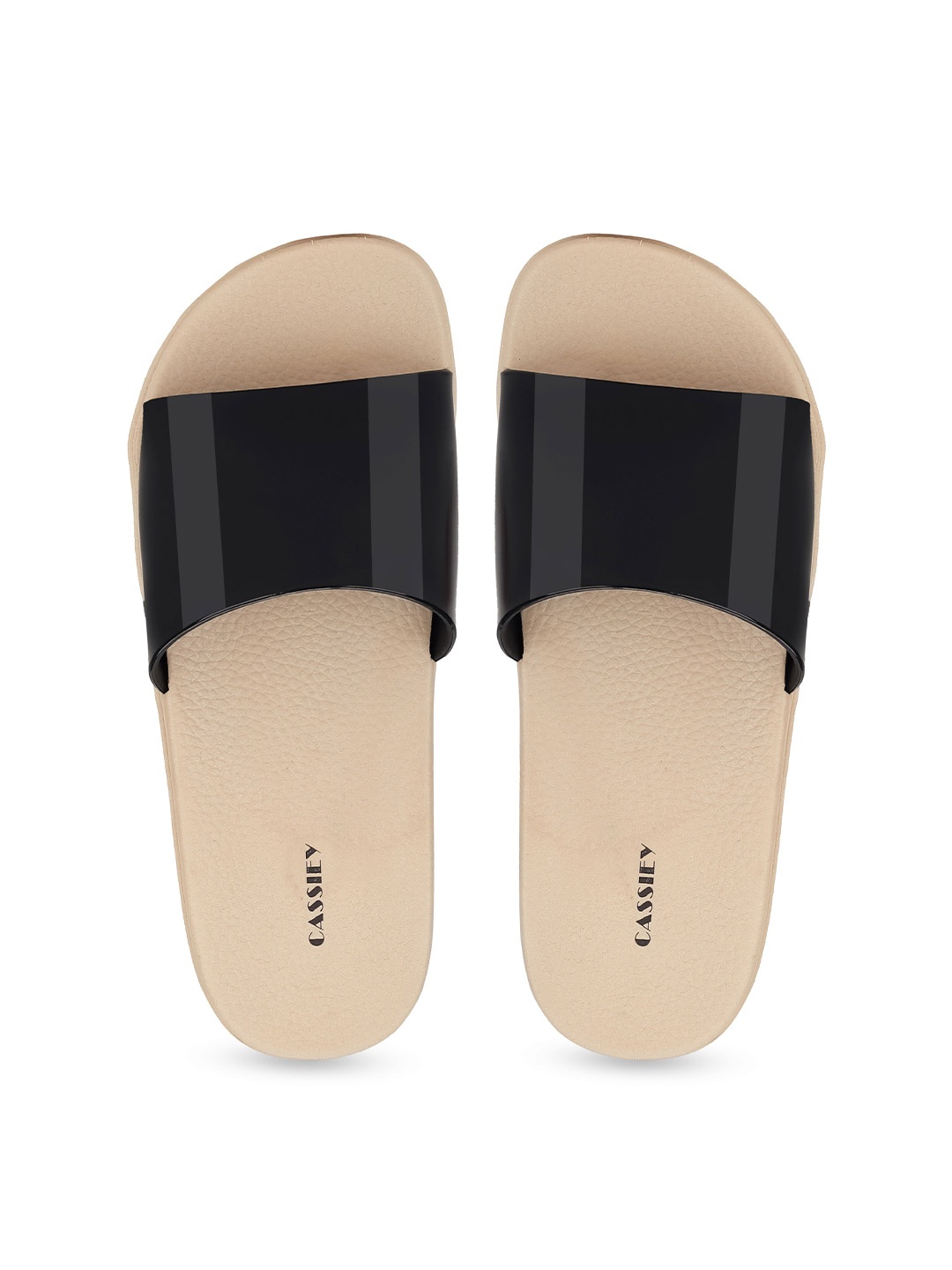 

CASSIEY Women Rubber Sliders, Black