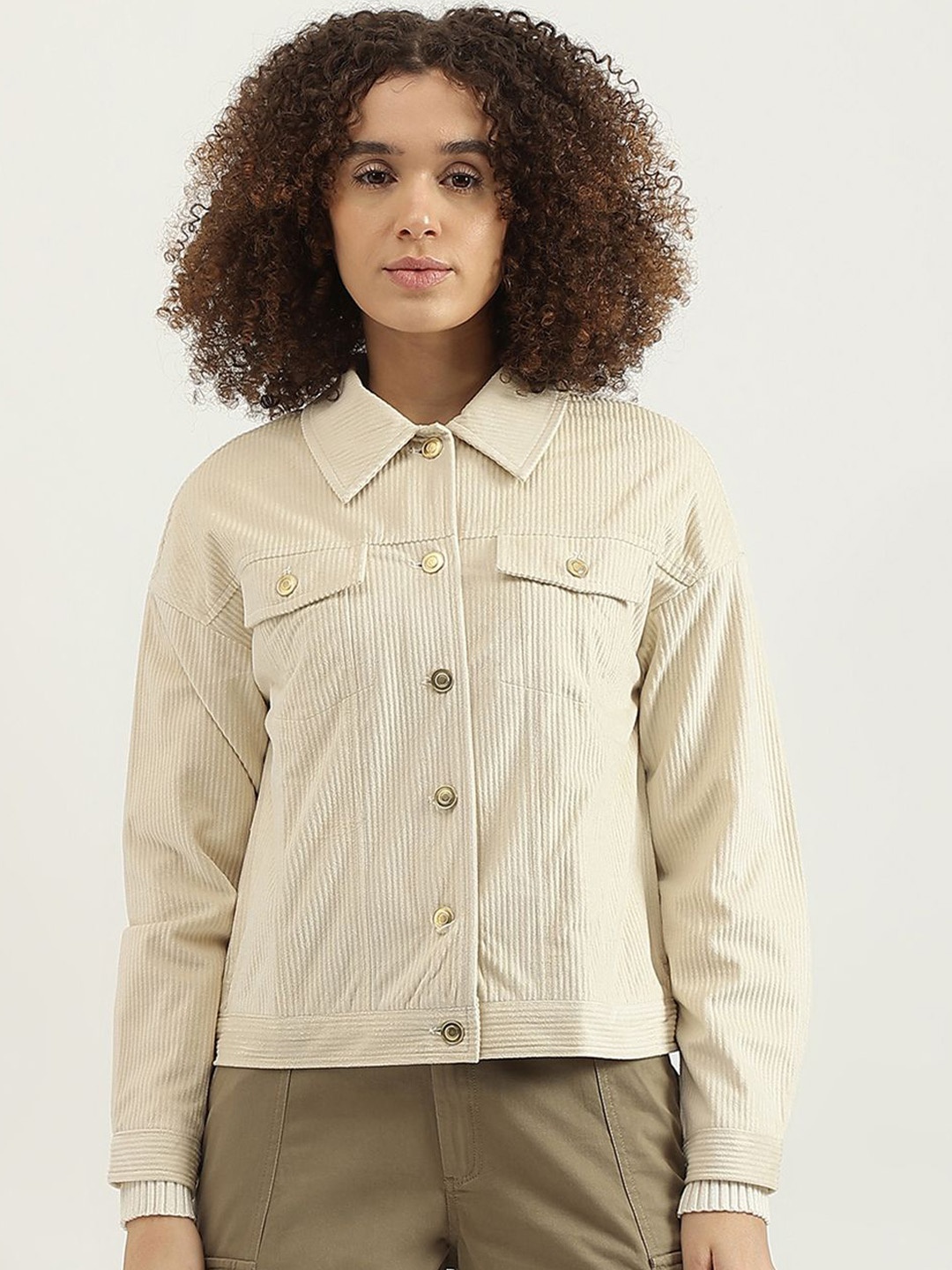 

United Colors of Benetton Women Tailored Jacket with Embroidered, Beige