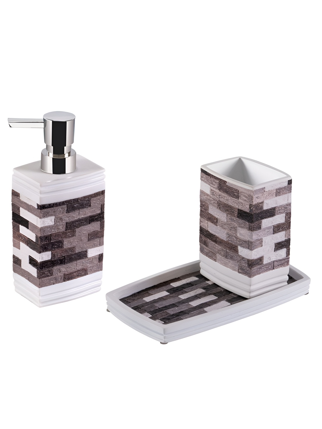 

Freelance Multicoloured 3 piece Solid Polyresin Bath Accessories Set, Multi