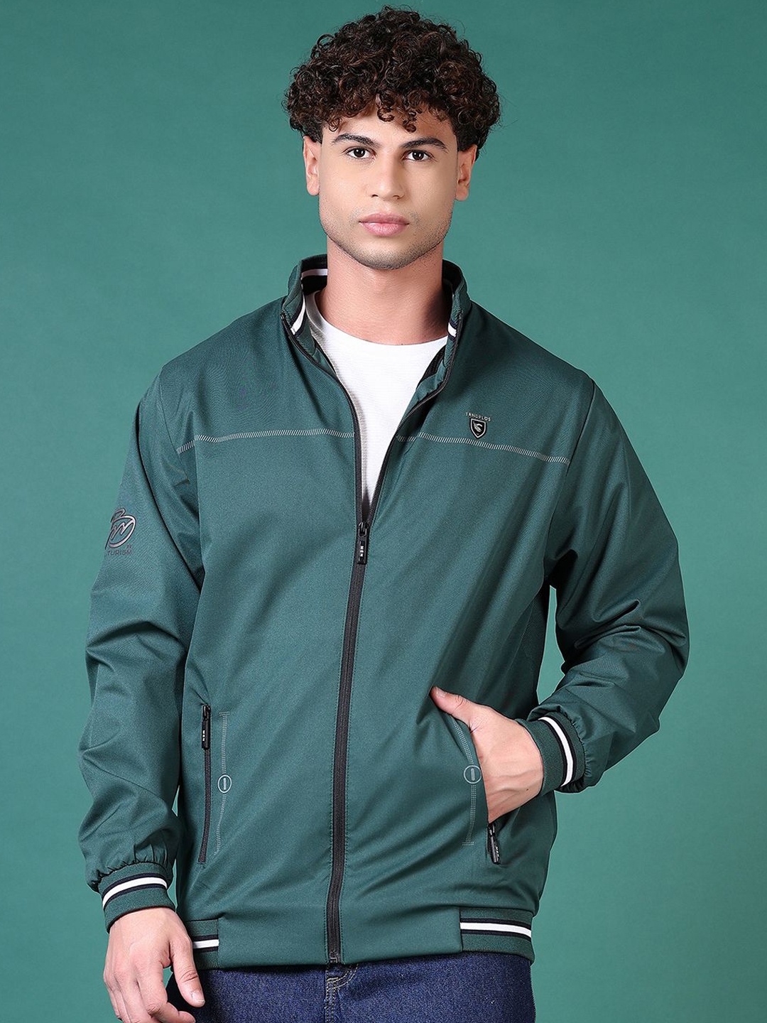 

V-Mart Men Varsity Jacket, Green