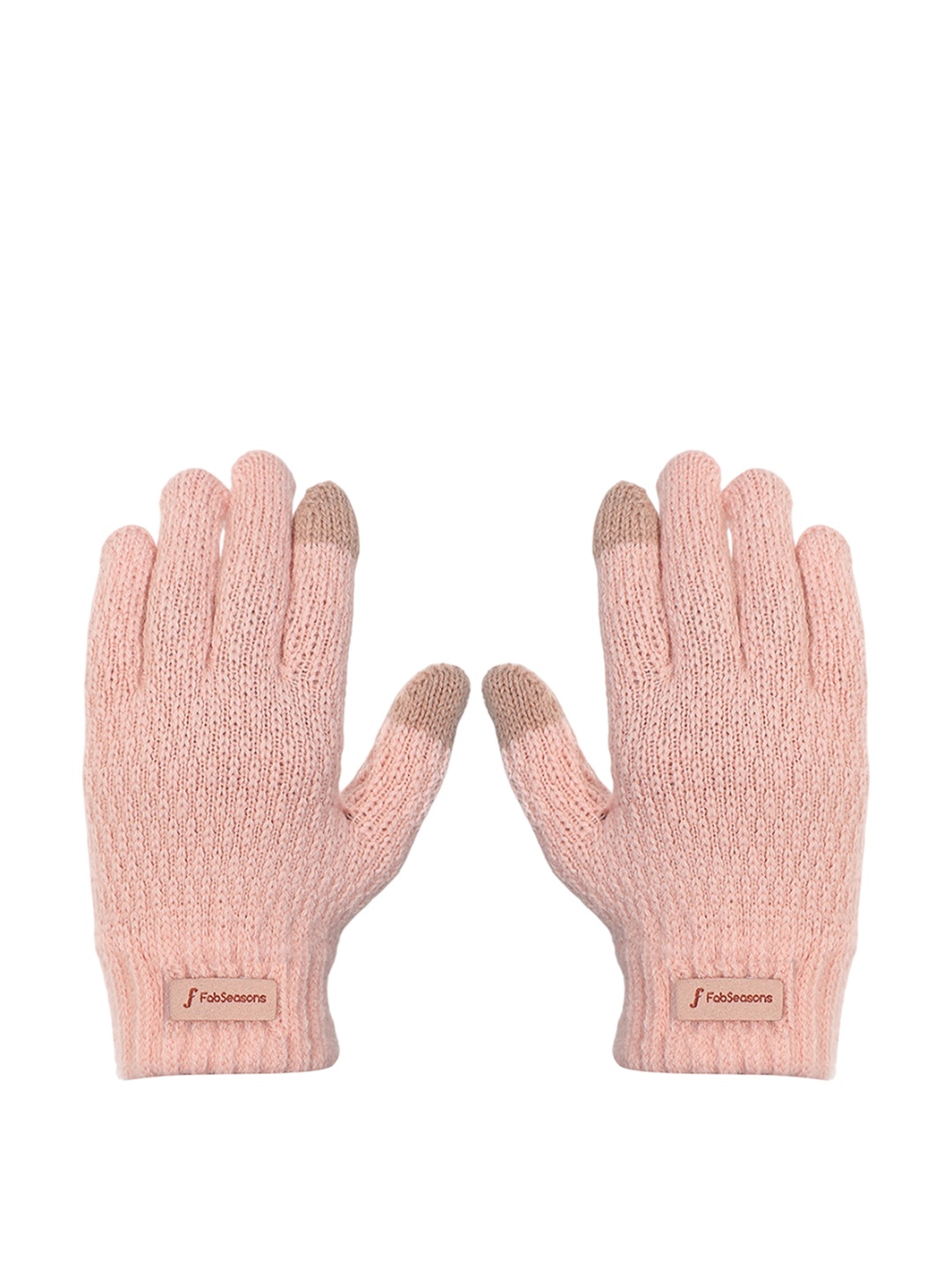 

FabSeasons Kids Acrylic Winter Gloves, Peach