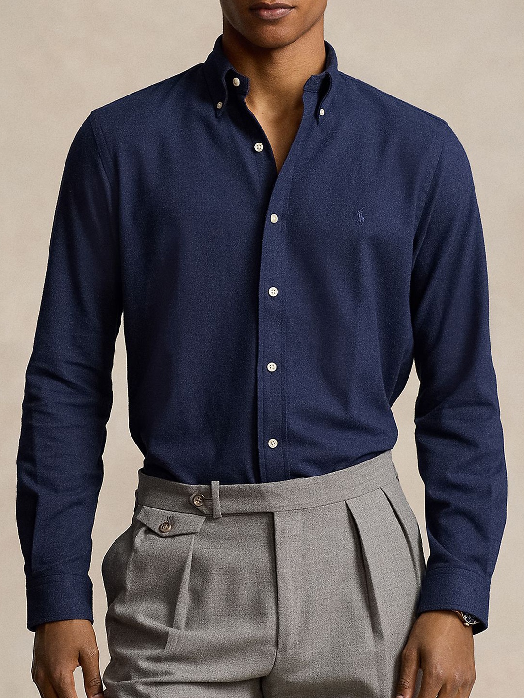 

Polo Ralph Lauren Custom Fit Button-Down Collar Long Sleeve Shirt, Navy blue