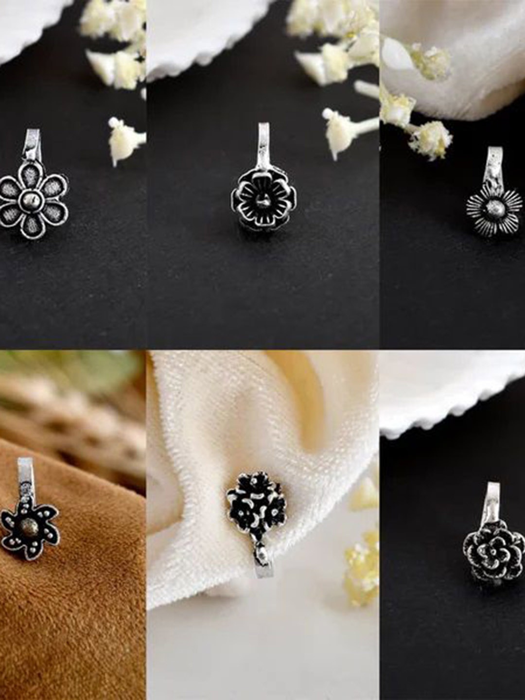 

NAMAN ARTS Silver-Plated Stud Nosepin