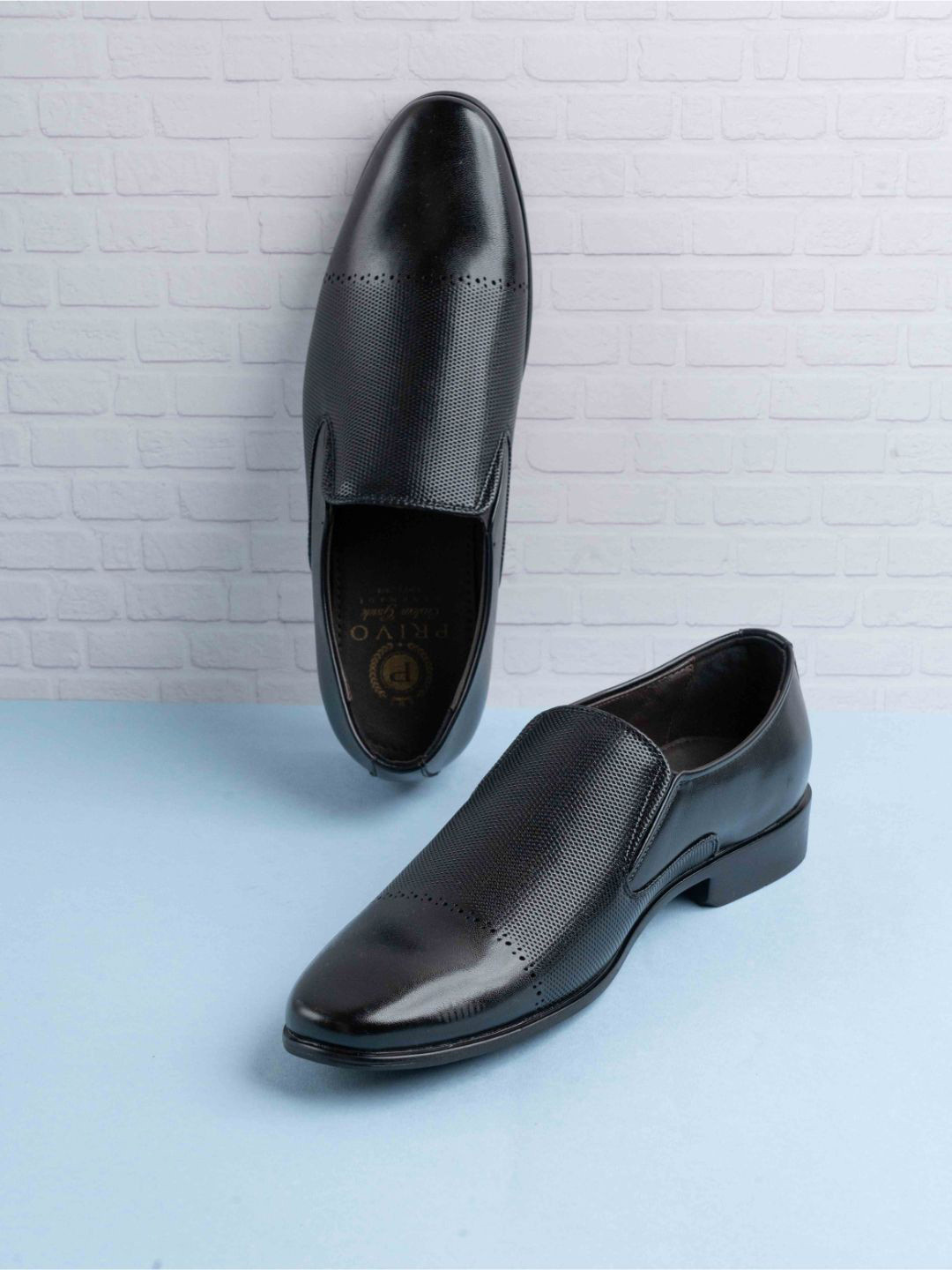 

ATESBER by Inc.5 Men Leather Formal Loafers, Black