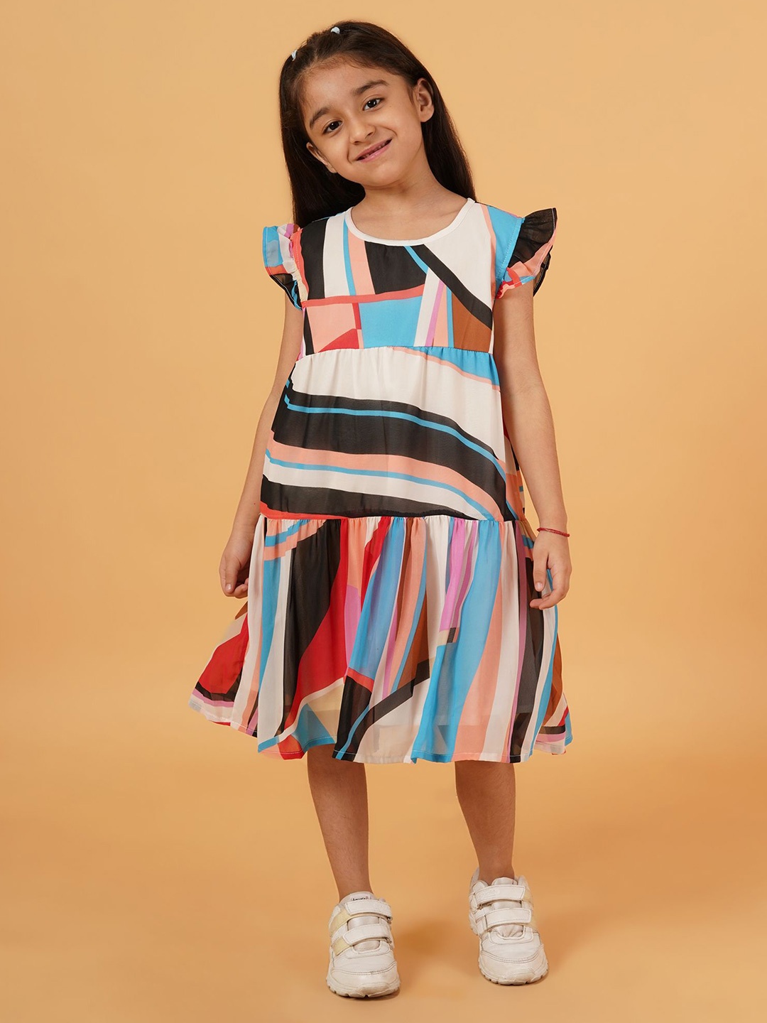 

HERE&NOW Print Fit & Flare Dress, Blue