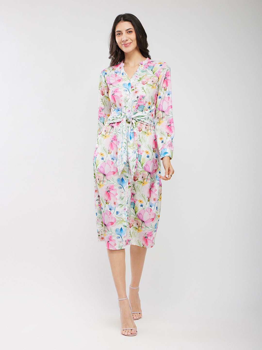 

FableStreet Floral Print Midi Dress, Off white