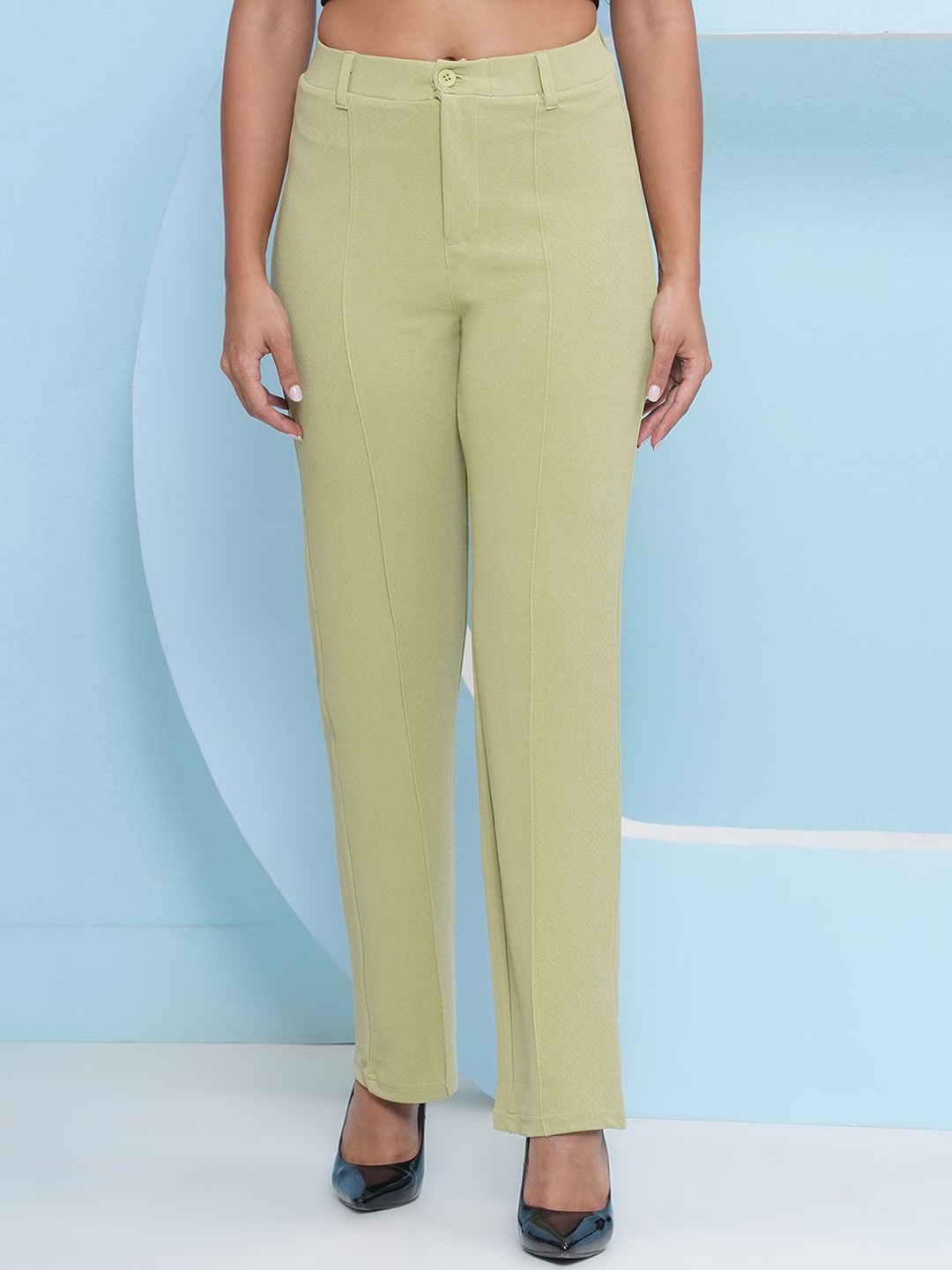 

PUELLA Women Original High-Rise Pleated Trousers, Green