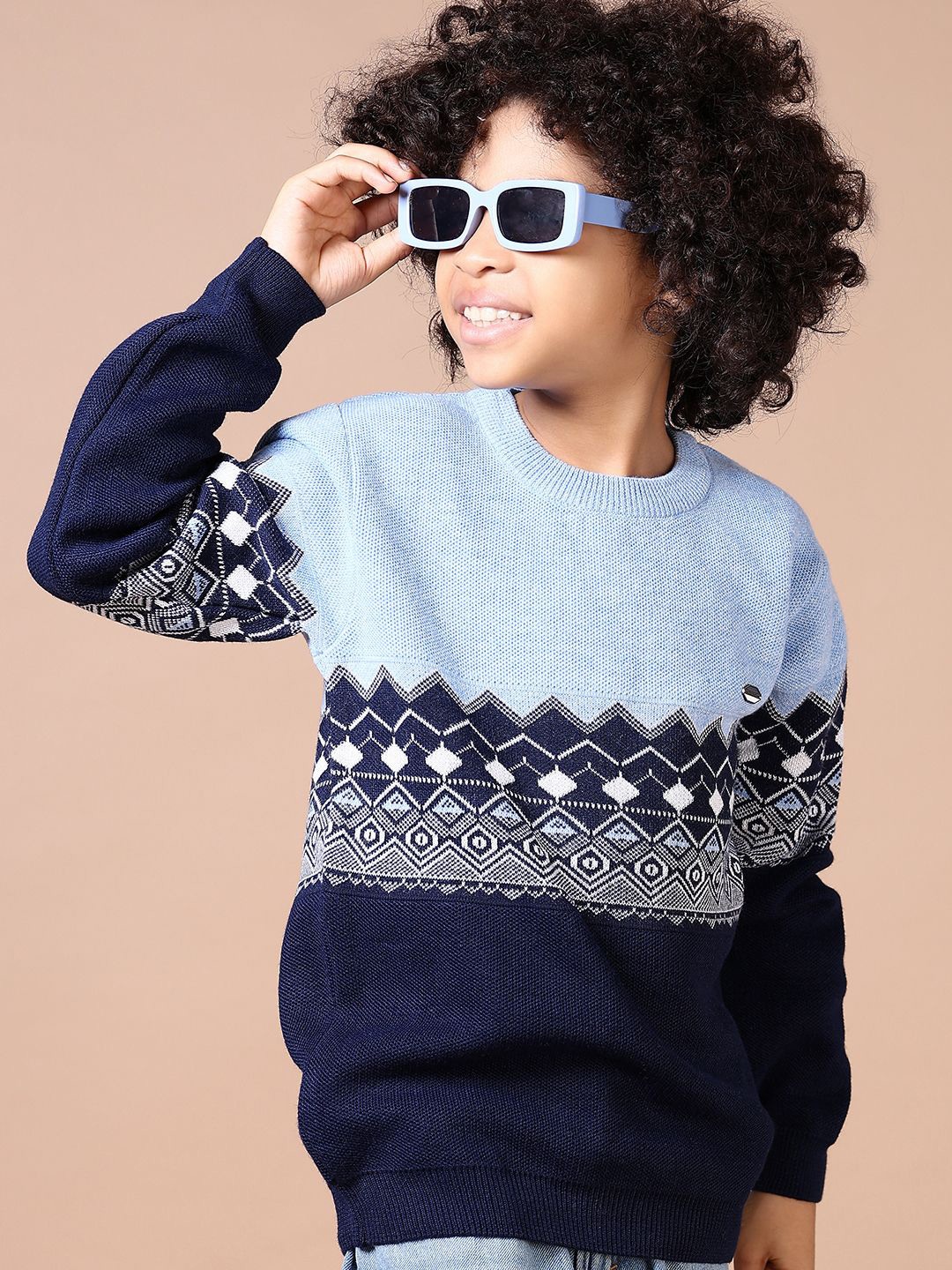 

V-Mart Boys Printed Pullover, Navy blue