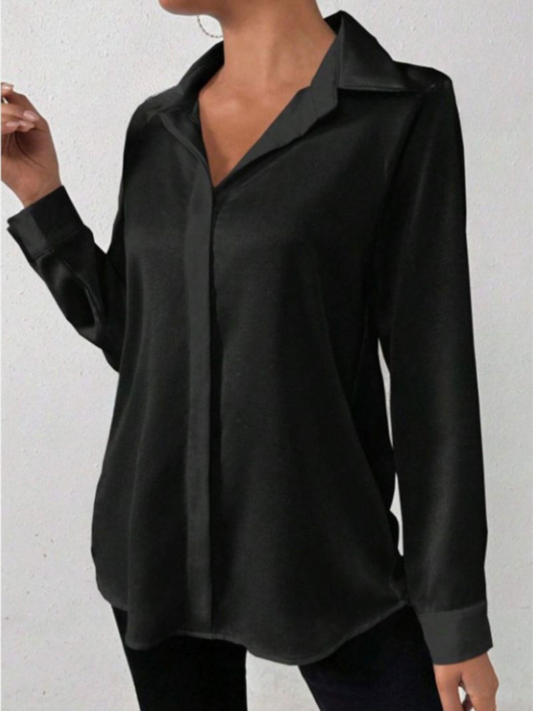 

StyleCast Women Classic Opaque Casual Shirt, Black