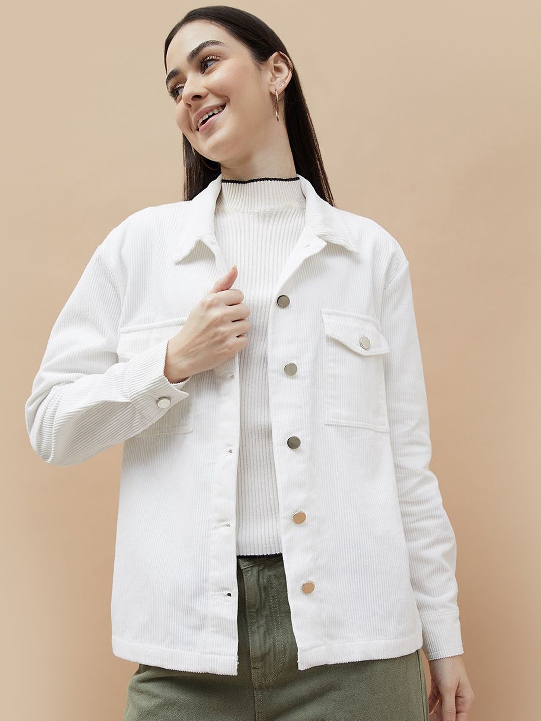 

Fame Forever by Lifestyle Women Tailored Jacket with Embroidered, White