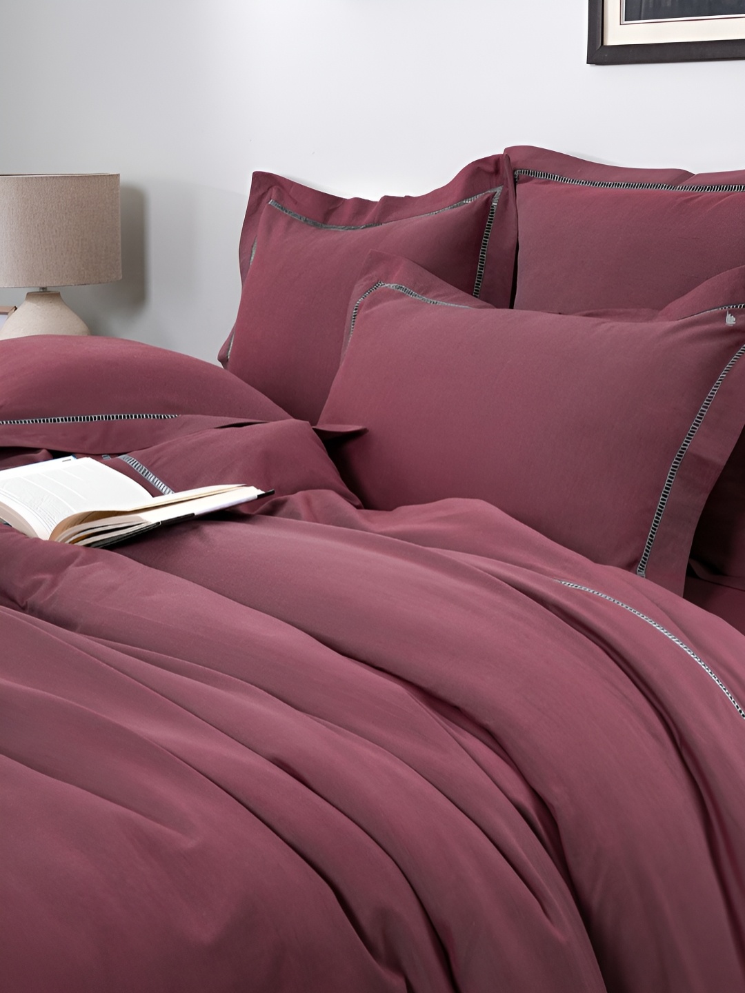 

MASPAR Red Pure Cotton Double Queen Duvet Cover With Pillow Case