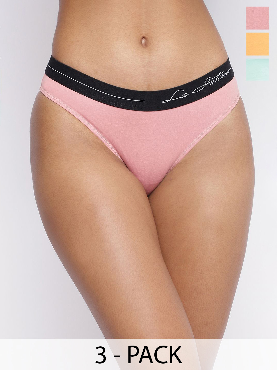 

La Intimo Women Pack Of 3 Low-Rise Briefs, Sea green