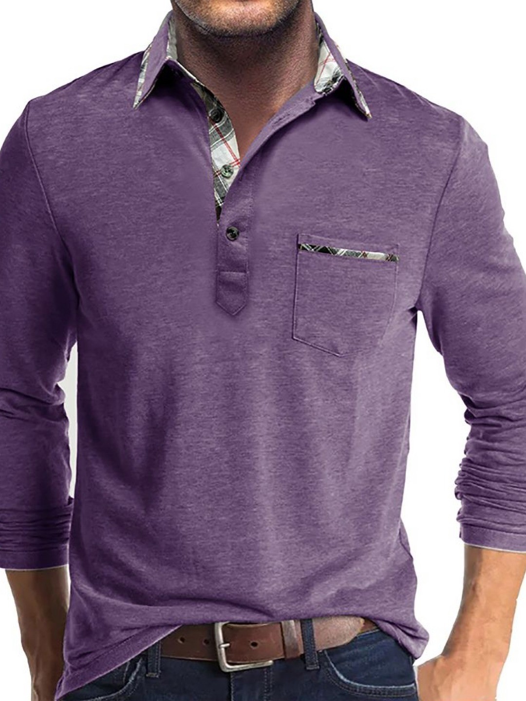 

StyleCast x Revolte Men Polo Collar T-shirt, Purple