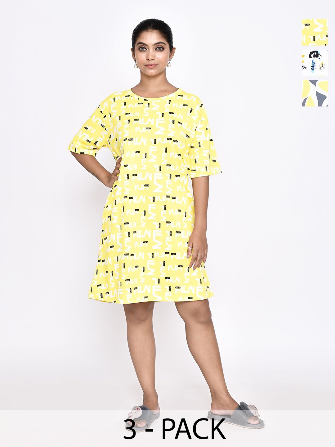 

RAPL Printed Nightdress, White