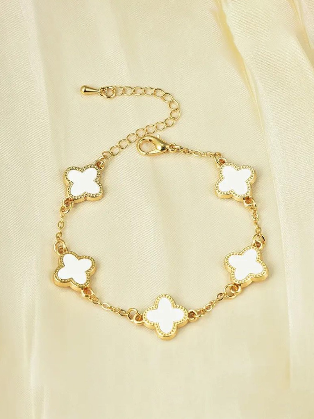 

MEENAZ Women American Diamond Antique Gold-Plated Wraparound Bracelet