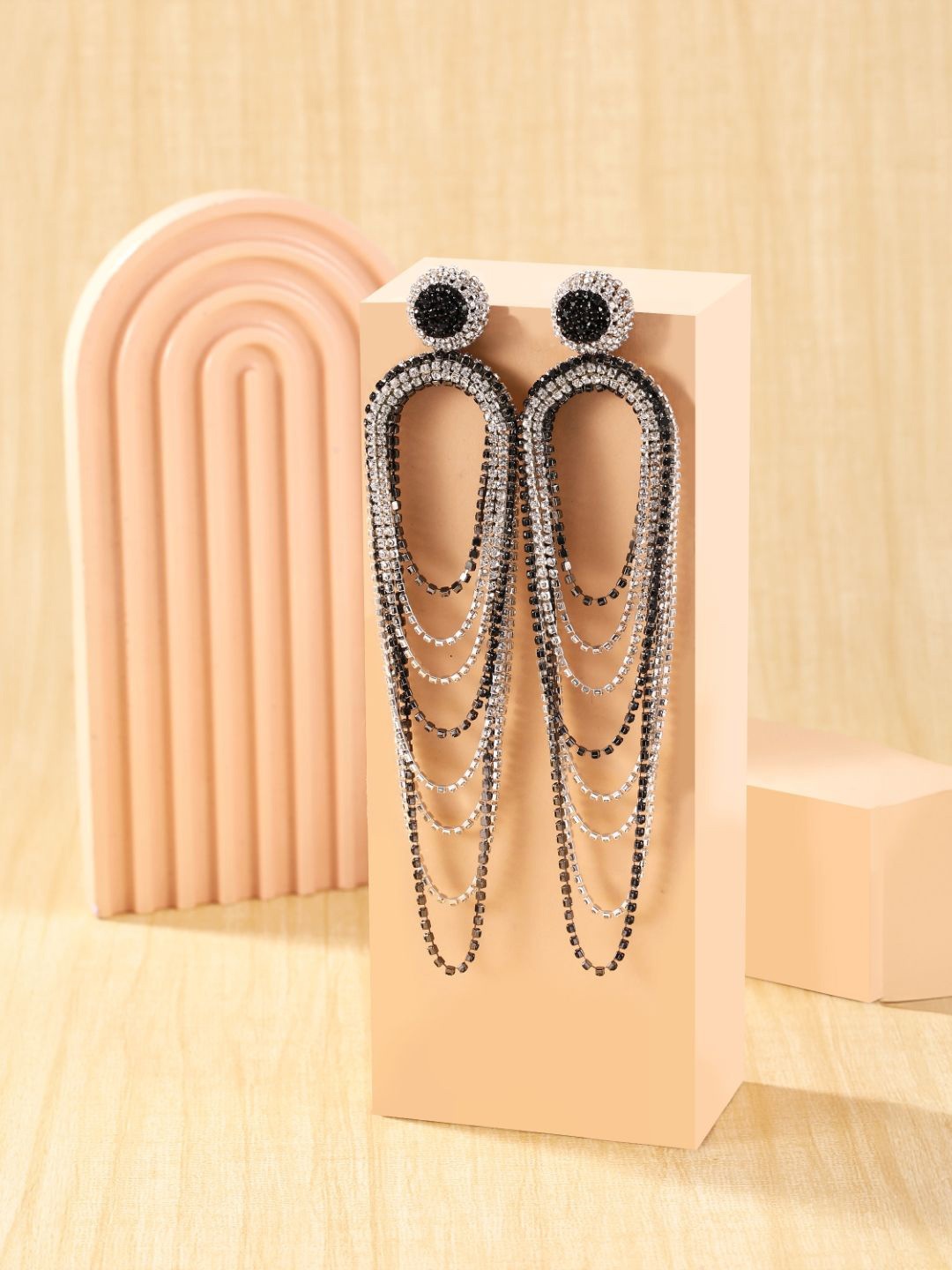 

KPOP Contemporary Drop Earrings, Silver