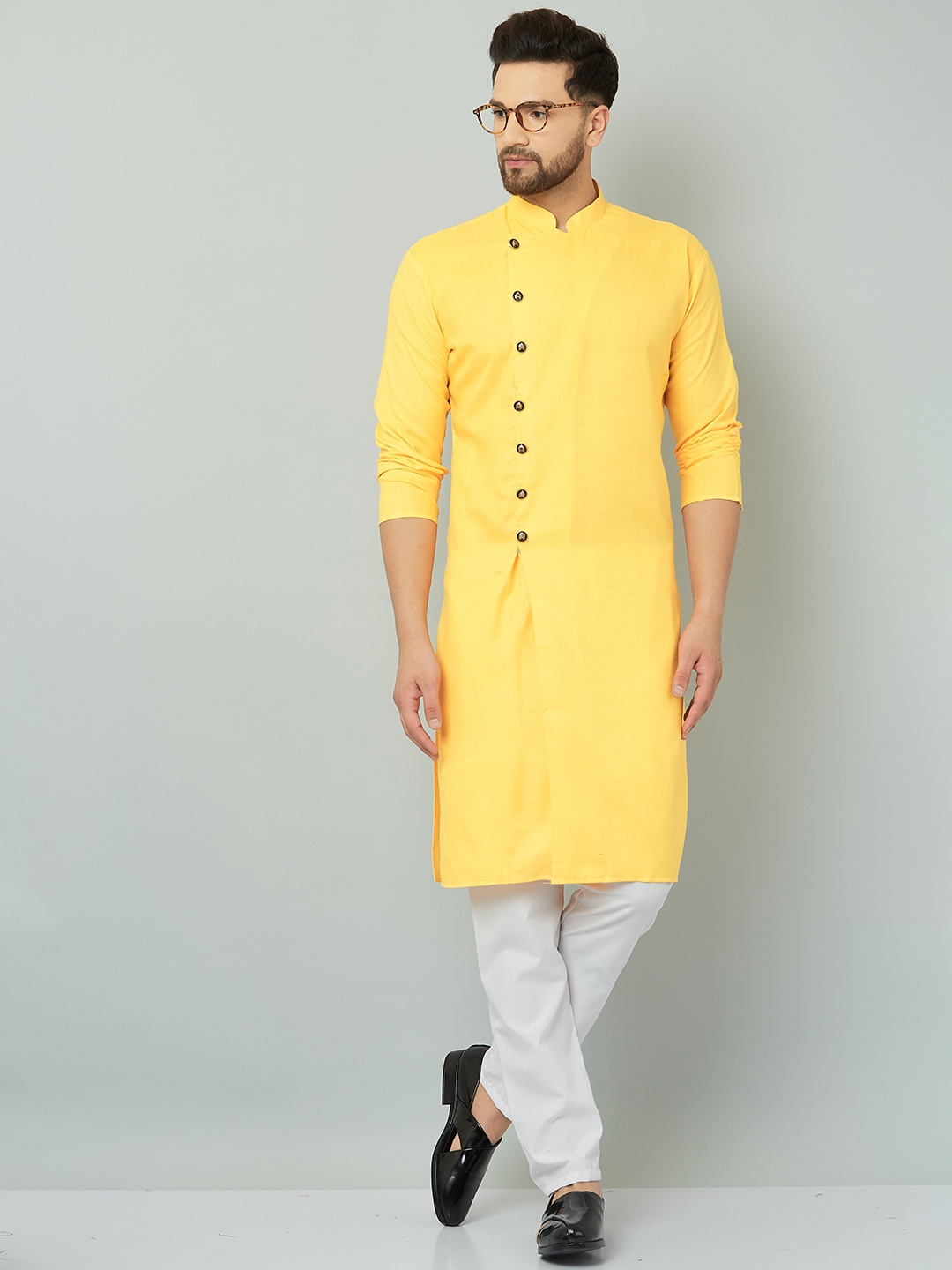 

LEMONX Men Regular Kurta with Pyjamas, Mustard