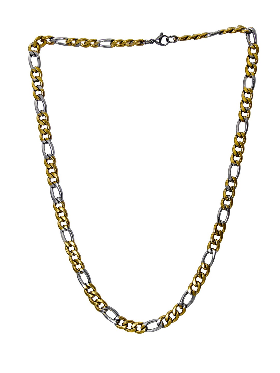 

MEMOIR Men Brass Gold-Plated Chain, Silver