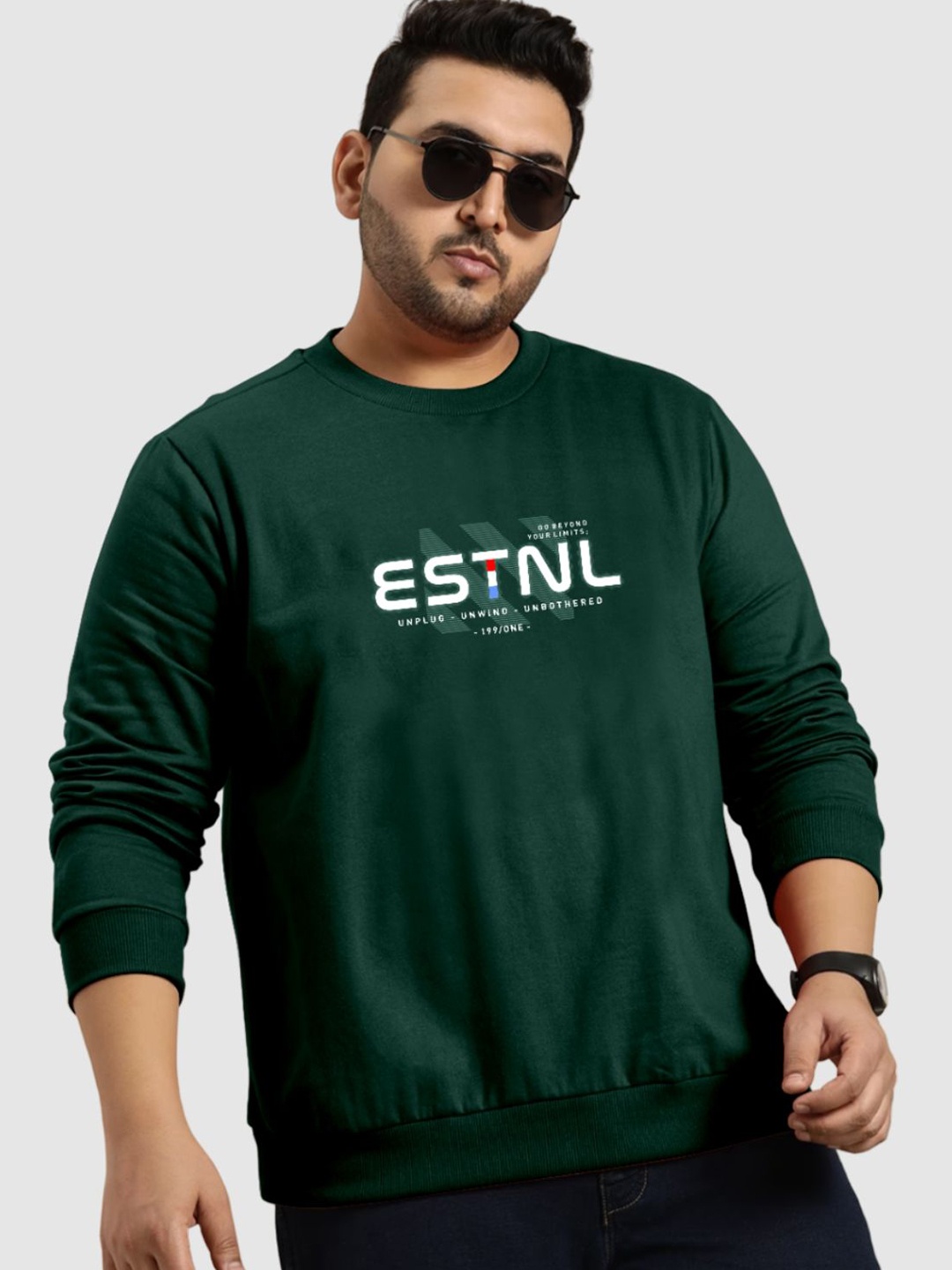 

TAB91 Men Printed Sweatshirt, Green