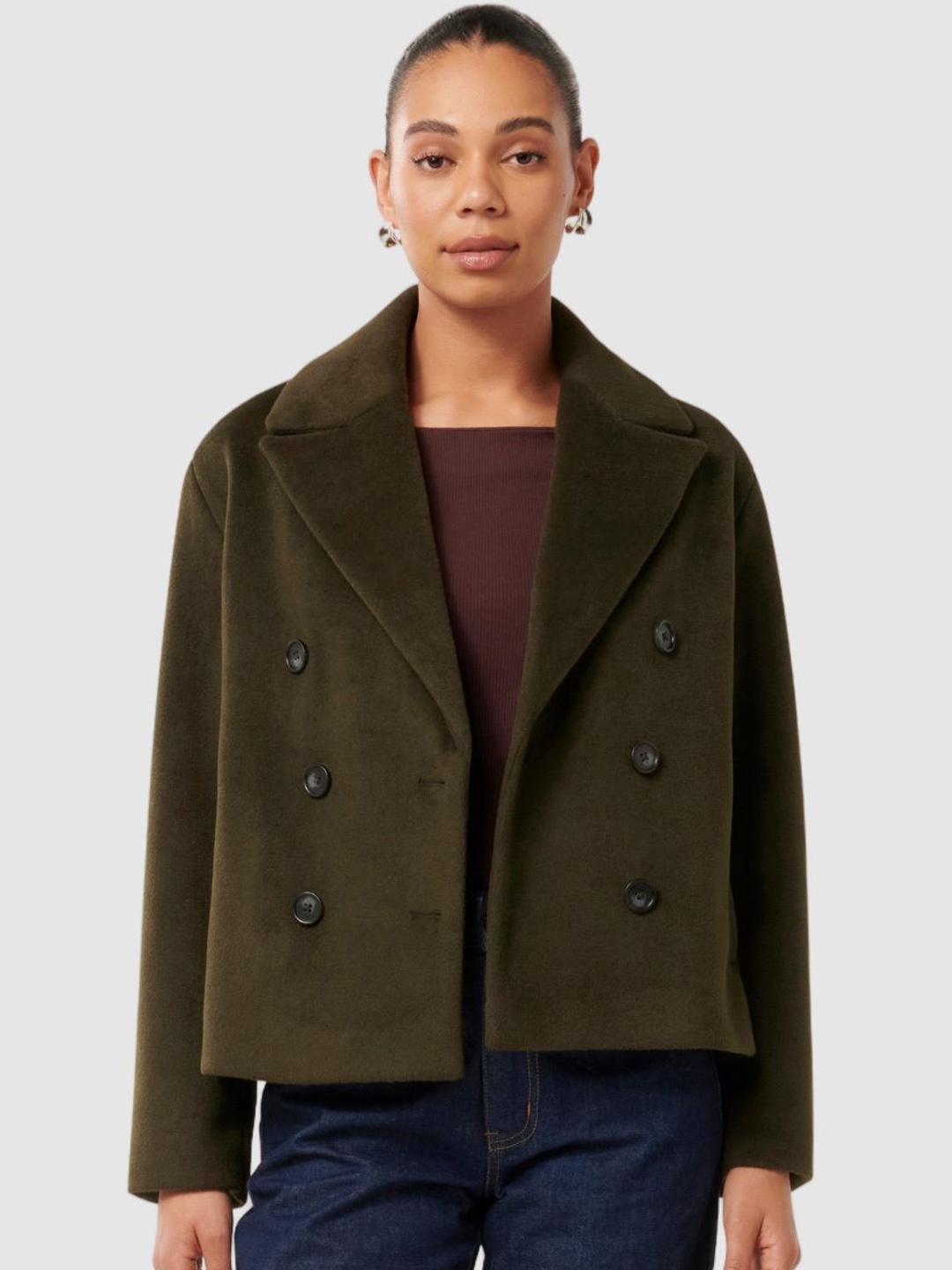 

Forever New Double Breasted Pea Coats, Khaki