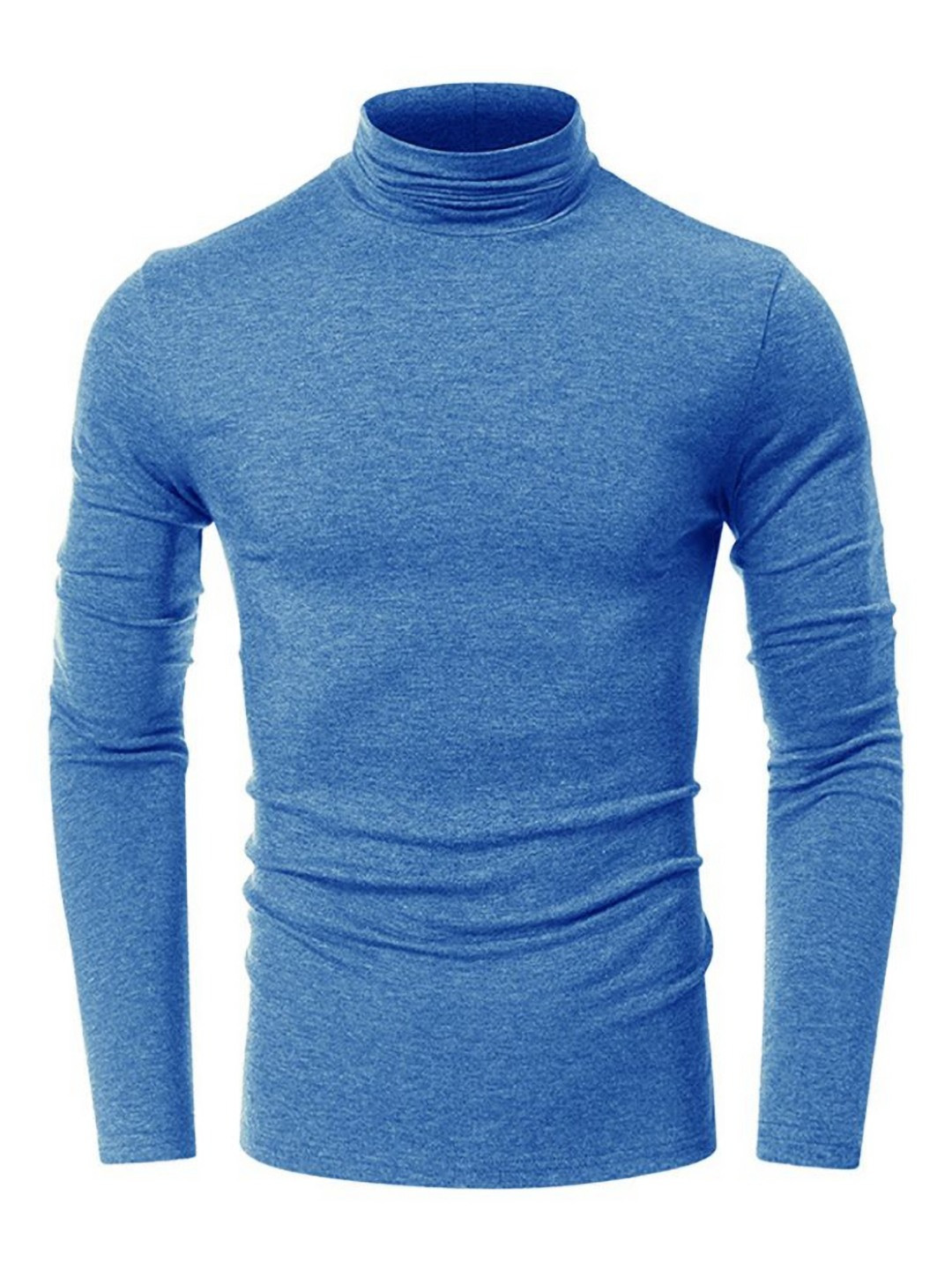 

StyleCast x Revolte Men High Neck Slim Fit T-shirt, Blue