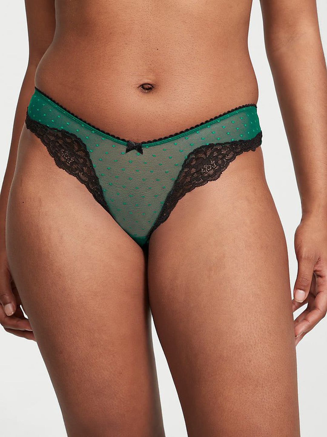 

Victoria's Secret Low Rise Lace Trim Bikini Briefs- 1123264146K8, Green