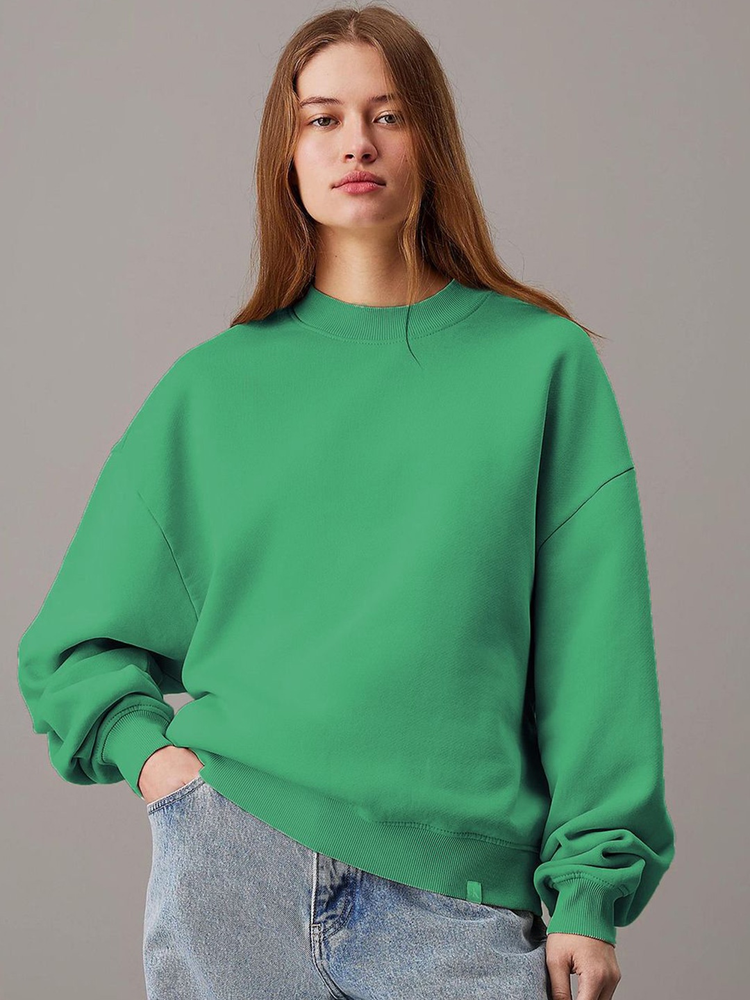 

Kotty Women Round Neck Oversized Sweatshirt, Green