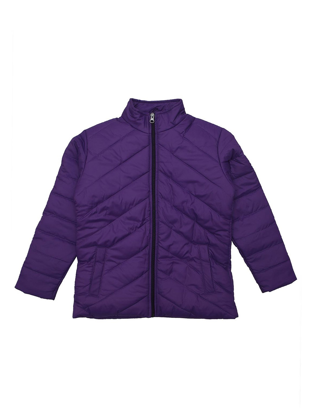 

White Snow Girls Quilted Jacket, Purple