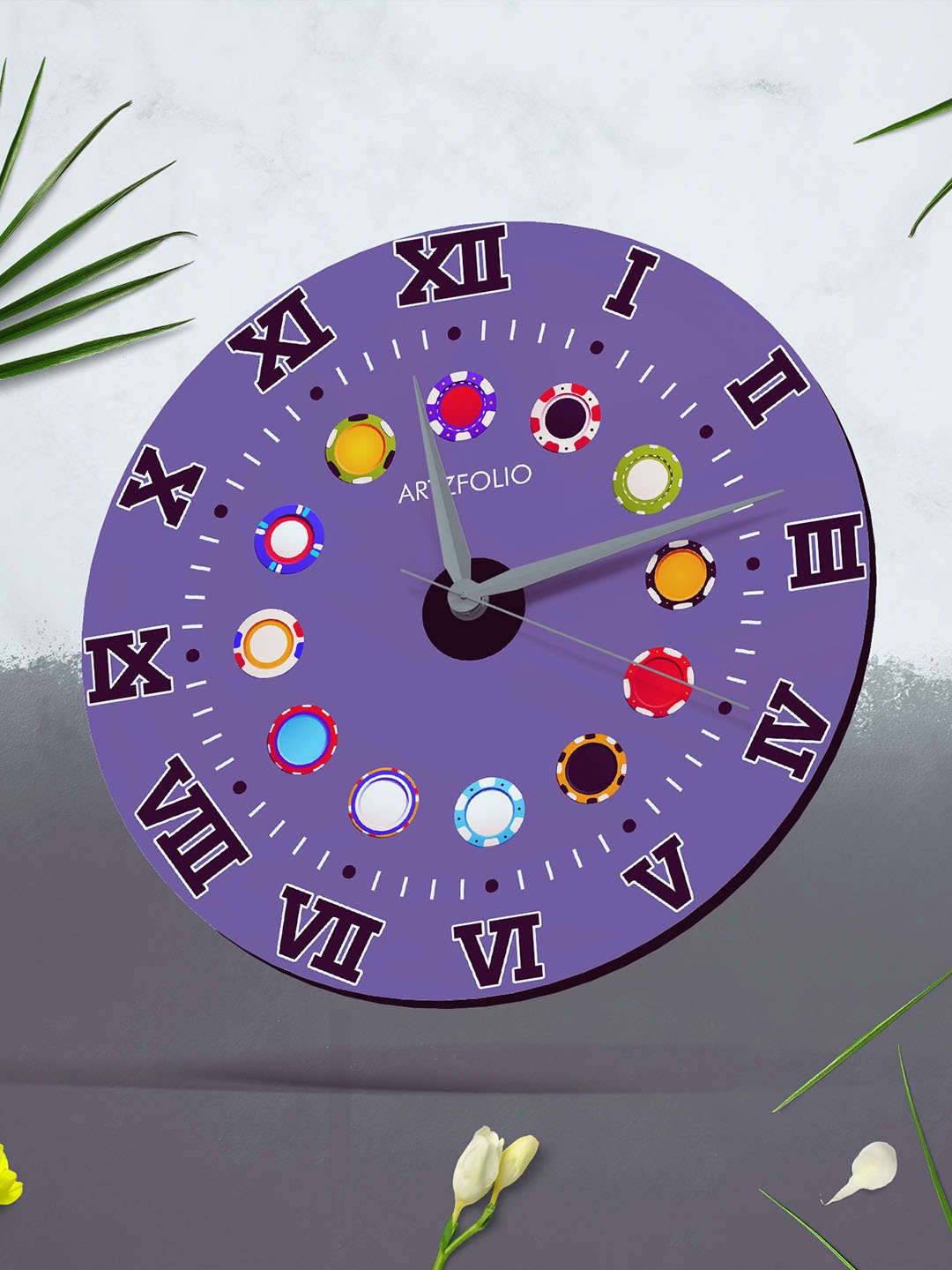 

ArtzFolio Multicoloured Printed Contemporary Wall Clock, Multi