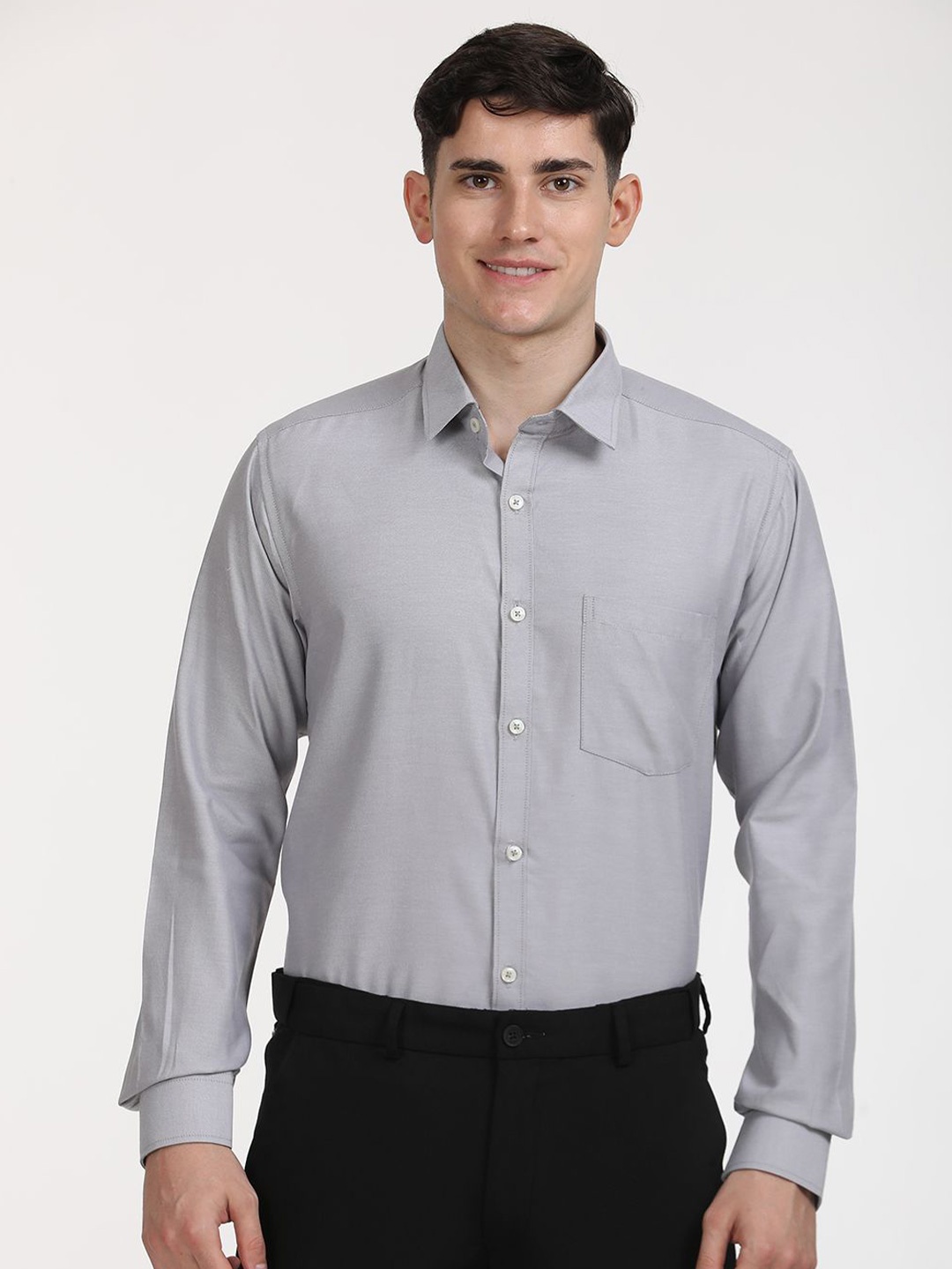 

Copperline Men Comfort Opaque Formal Shirt, Grey