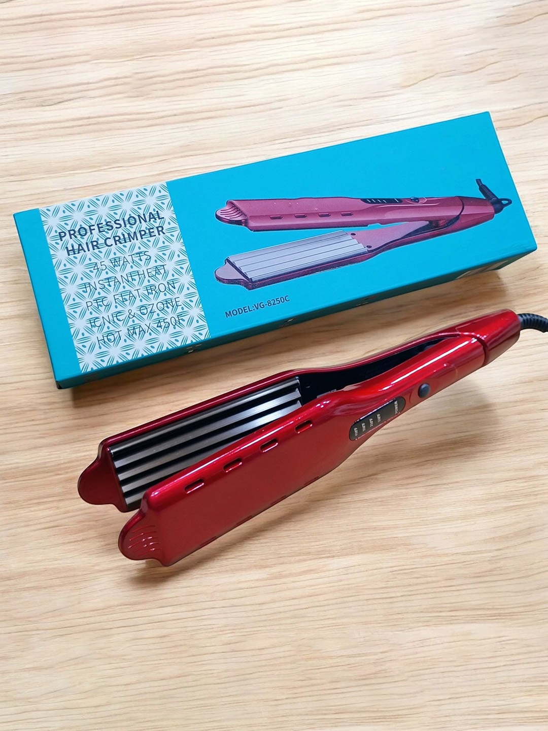 

vng 8250c Premium Hair Crimper With Advanced Ionic Technology, Red