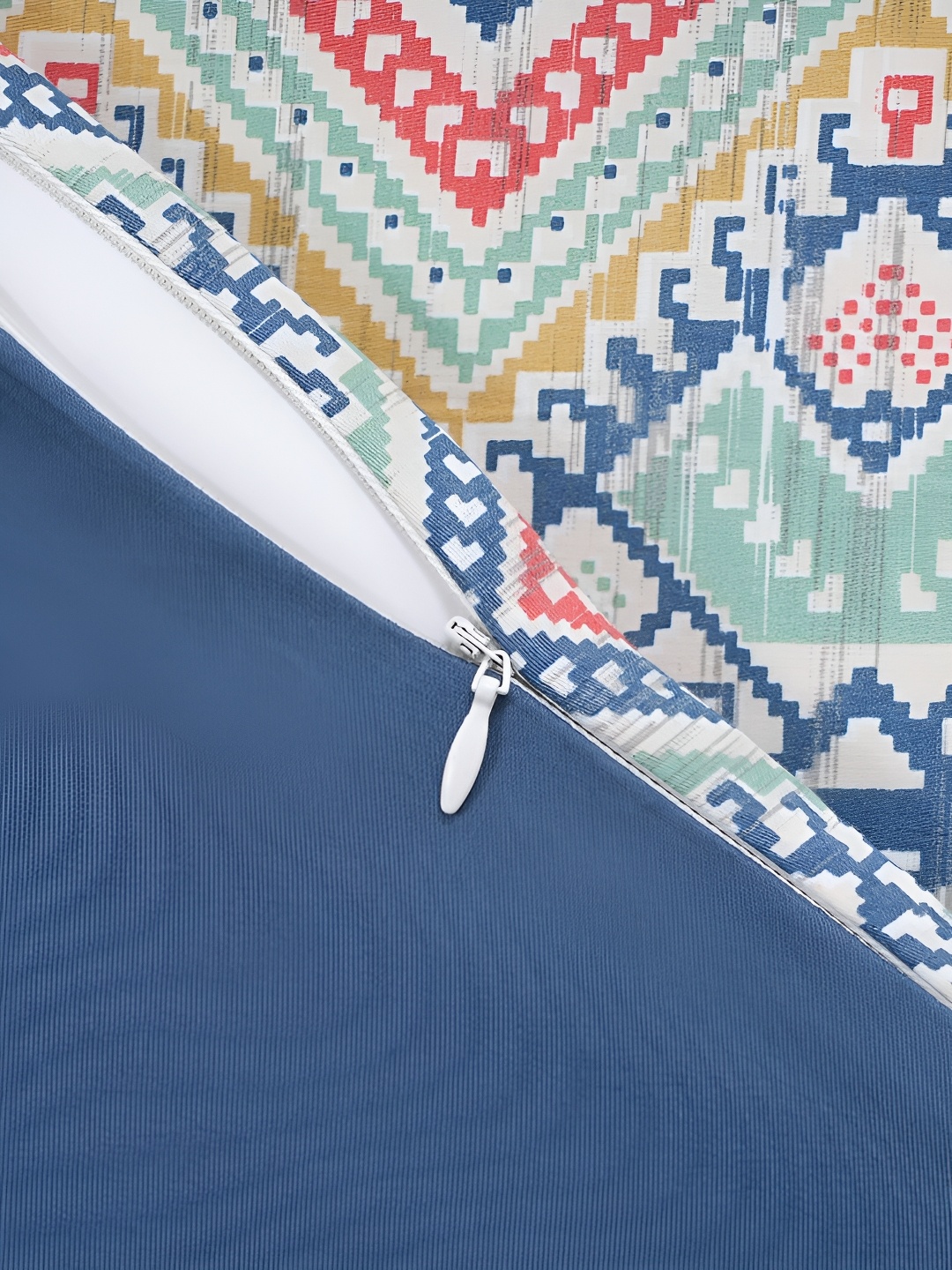 

MASPAR Beige & White Printed Double King Duvet Cover With 2 Pcs Pillow Case, Blue