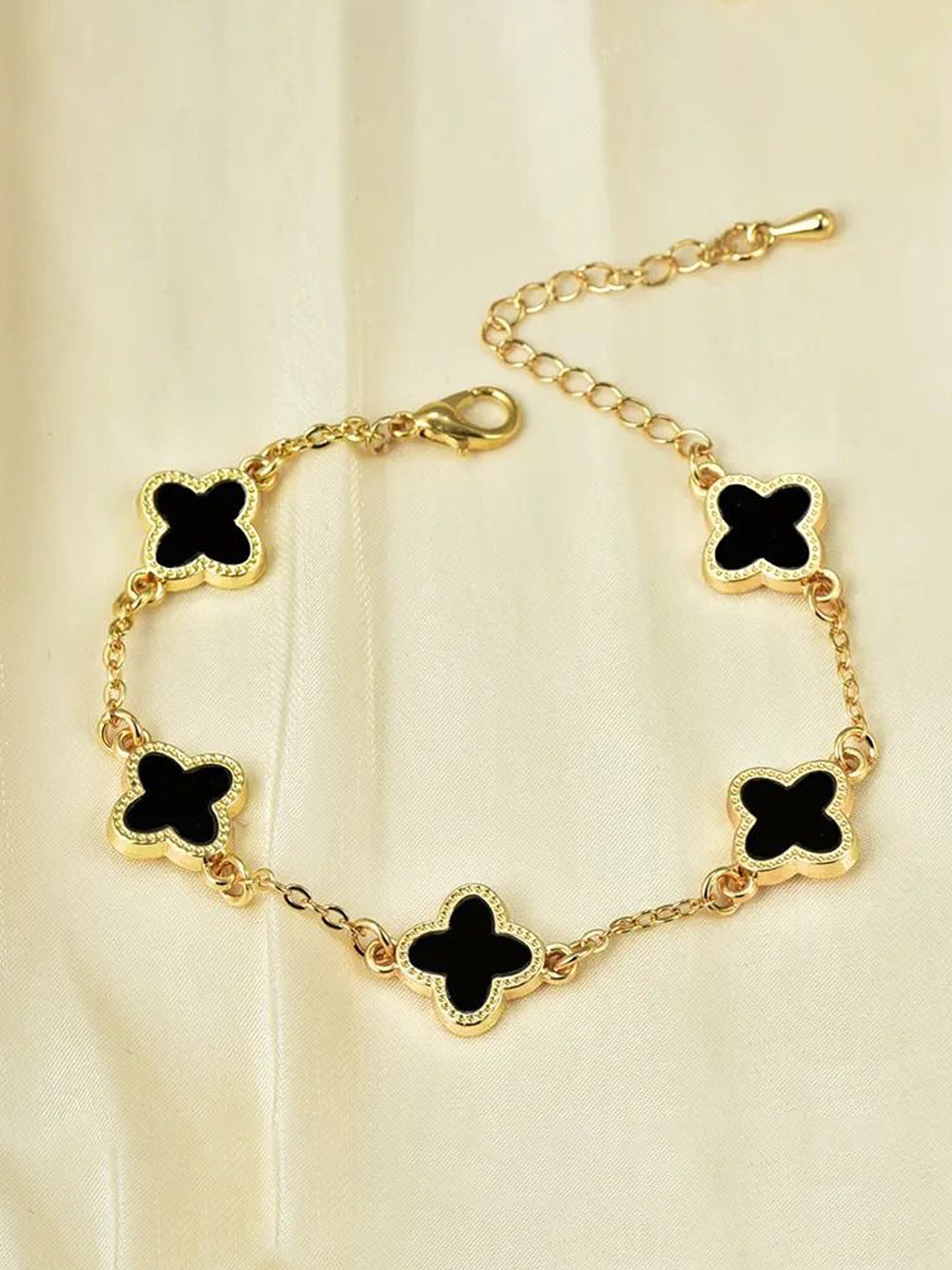 

MEENAZ Women American Diamond Antique Gold-Plated Wraparound Bracelet