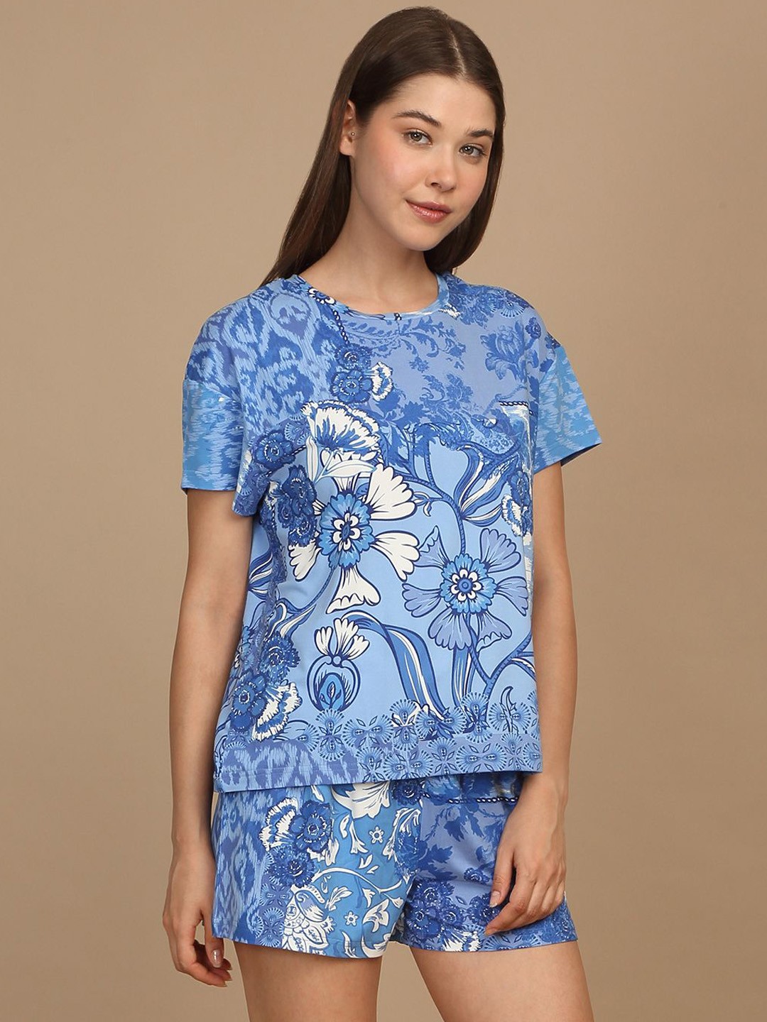 

Sweet Dreams Women Printed Night suit, Blue
