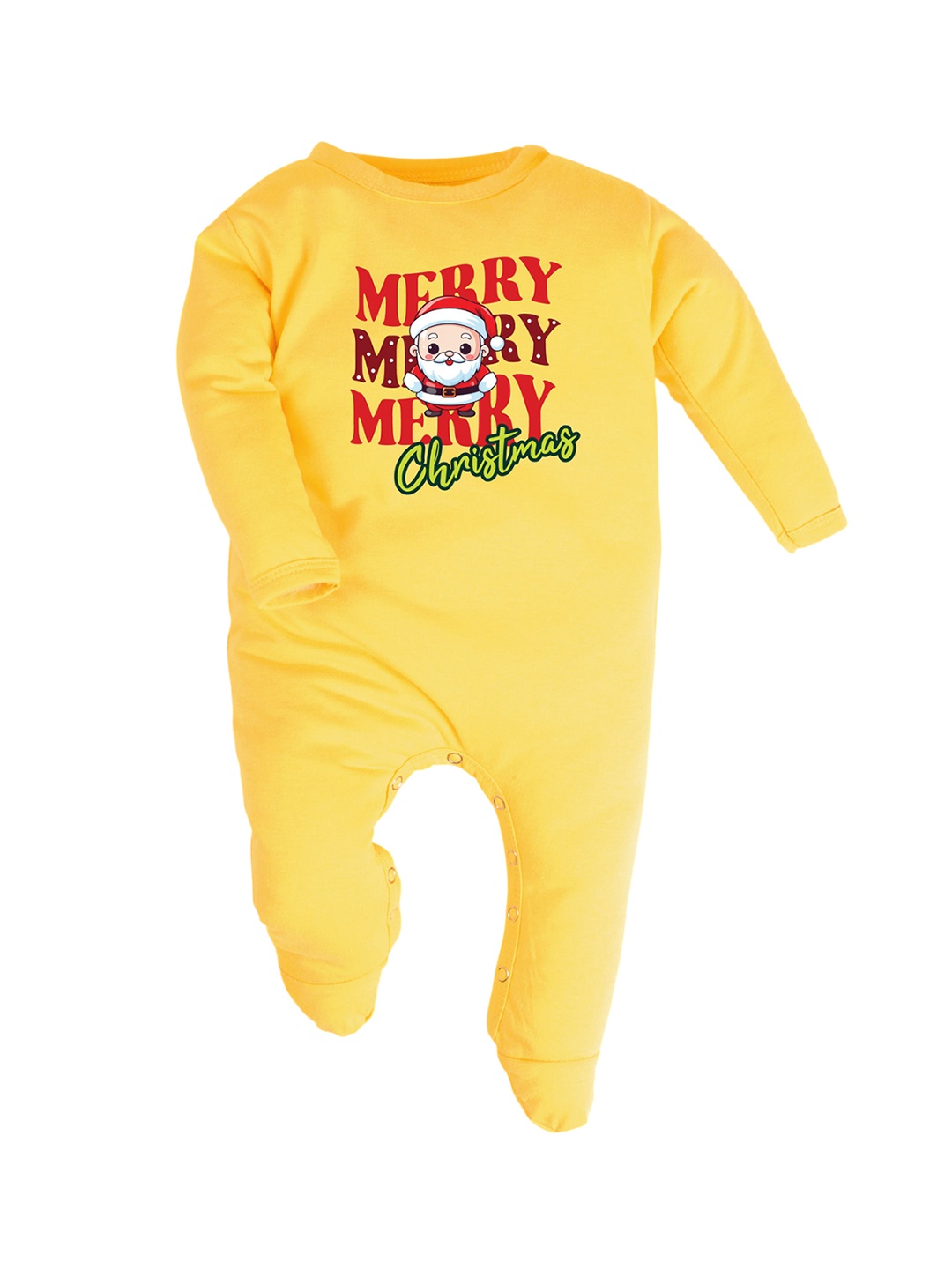 

FFLIRTYGO Infants Printed Pure Cotton Sleepsuit, Yellow