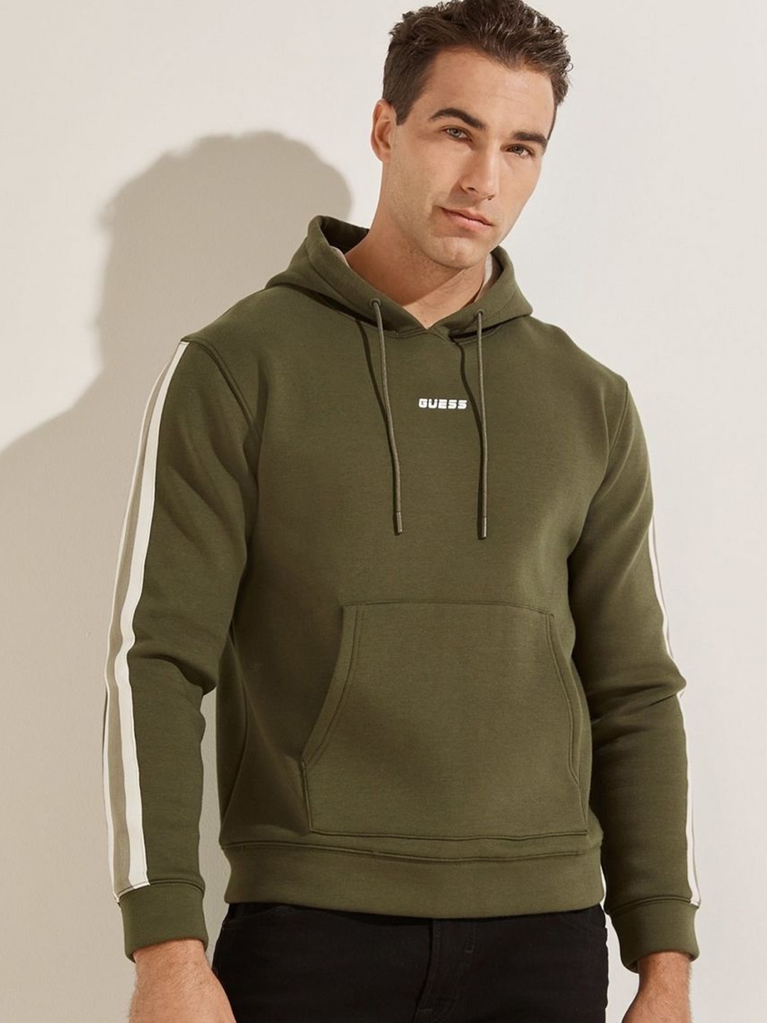 

GUESS Men Hooded Sweatshirt, Green