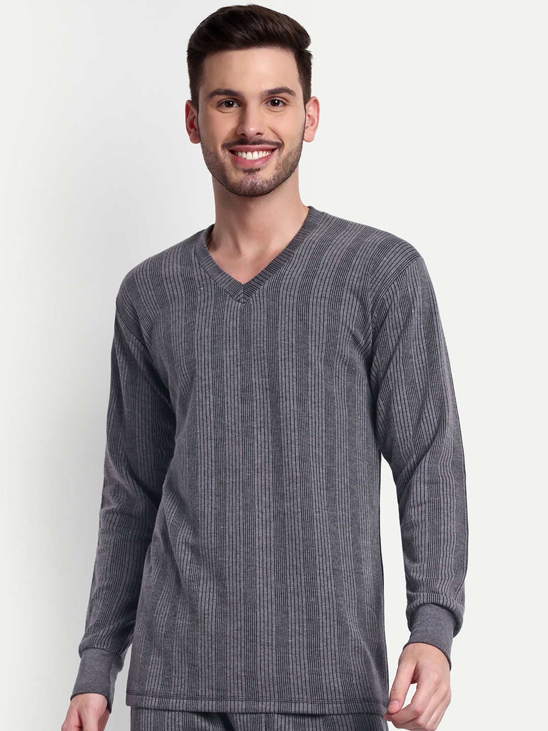 

ZEFFIT Cotton Full Sleeve Thermal Top, Charcoal