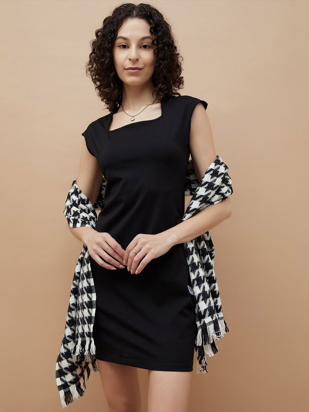 

Ginger by Lifestyle Cold-Shoulder Sheath Dress, Black