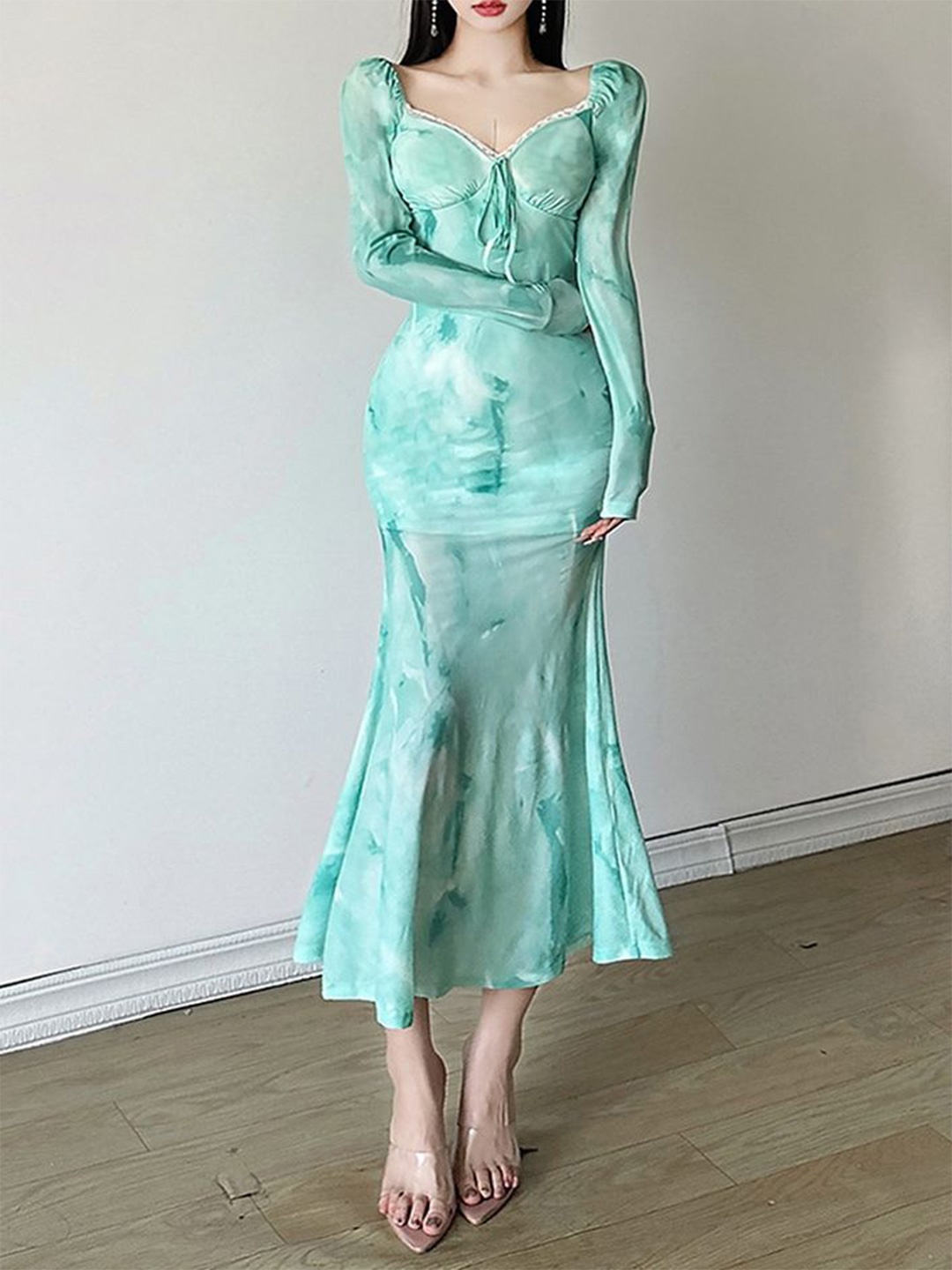 

LULU & SKY Print A-Line Midi Dress, Green