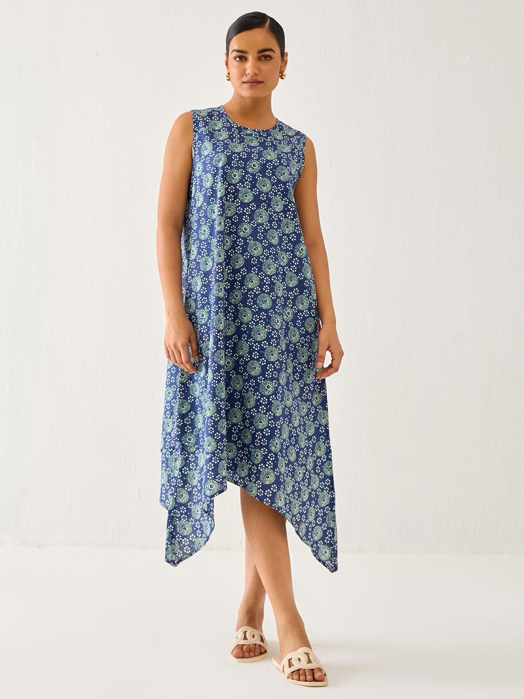 

Ancestry Floral Print Formal A-Line Midi Dress, Blue