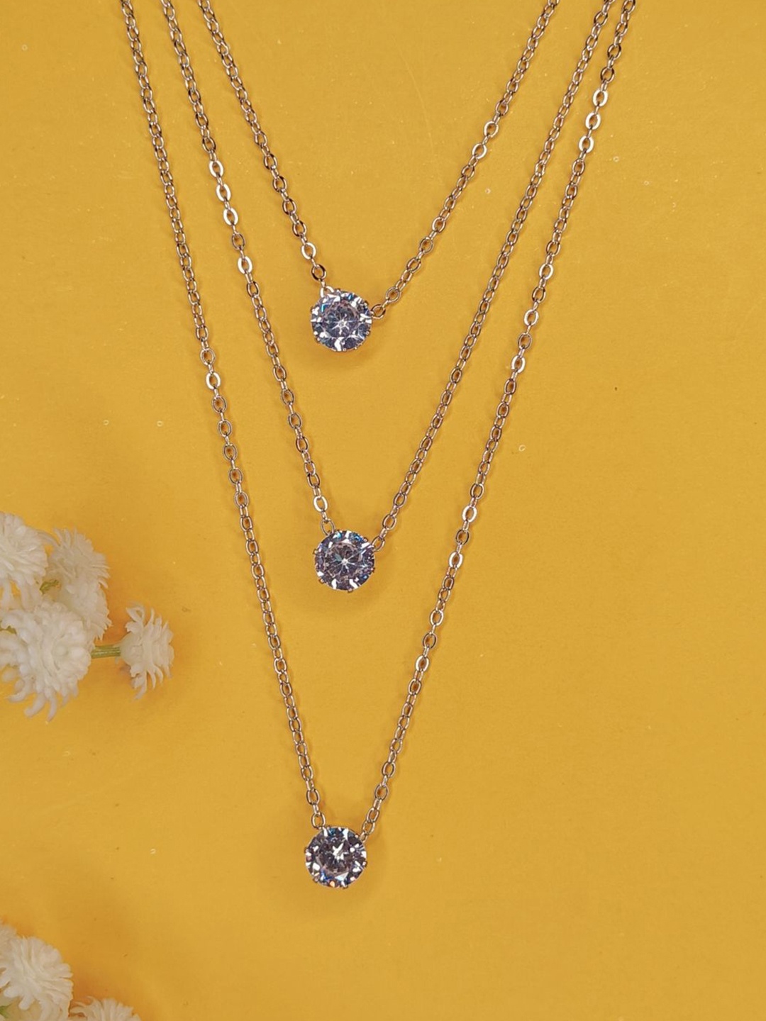 

NVR Girls Silver-Plated Layered Chain