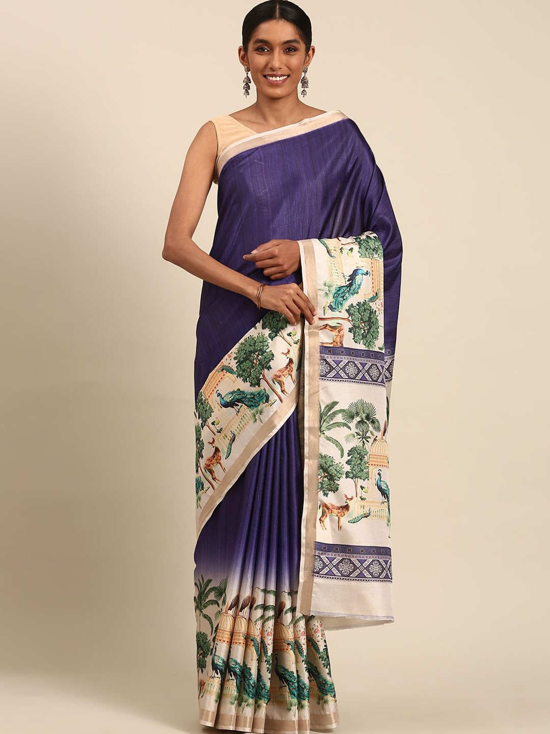 

Fashion Petals Tussar Saree, Blue