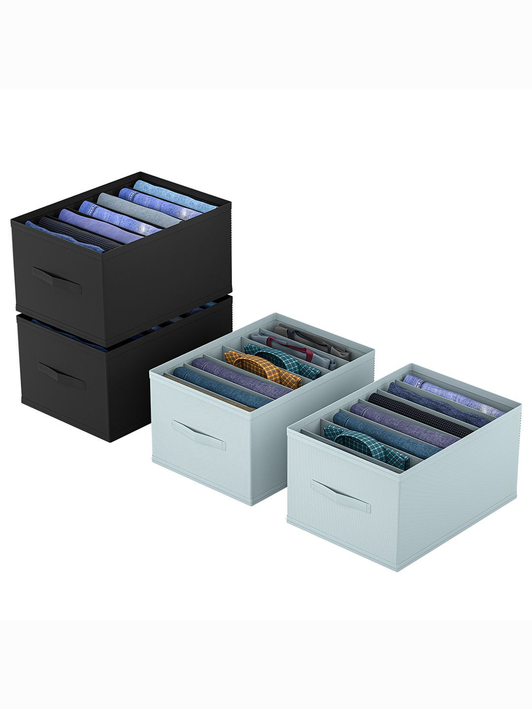 

Kuber Industries Black Set of 4 Regular Drawer Organiser Organisers