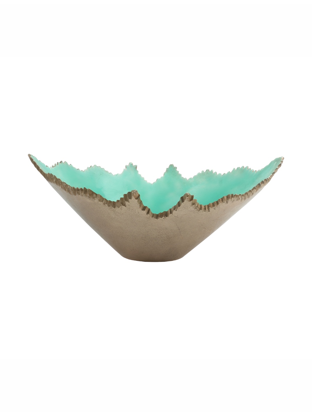 

Hind Decor Green Textured Round Decorative Bowl, Gold